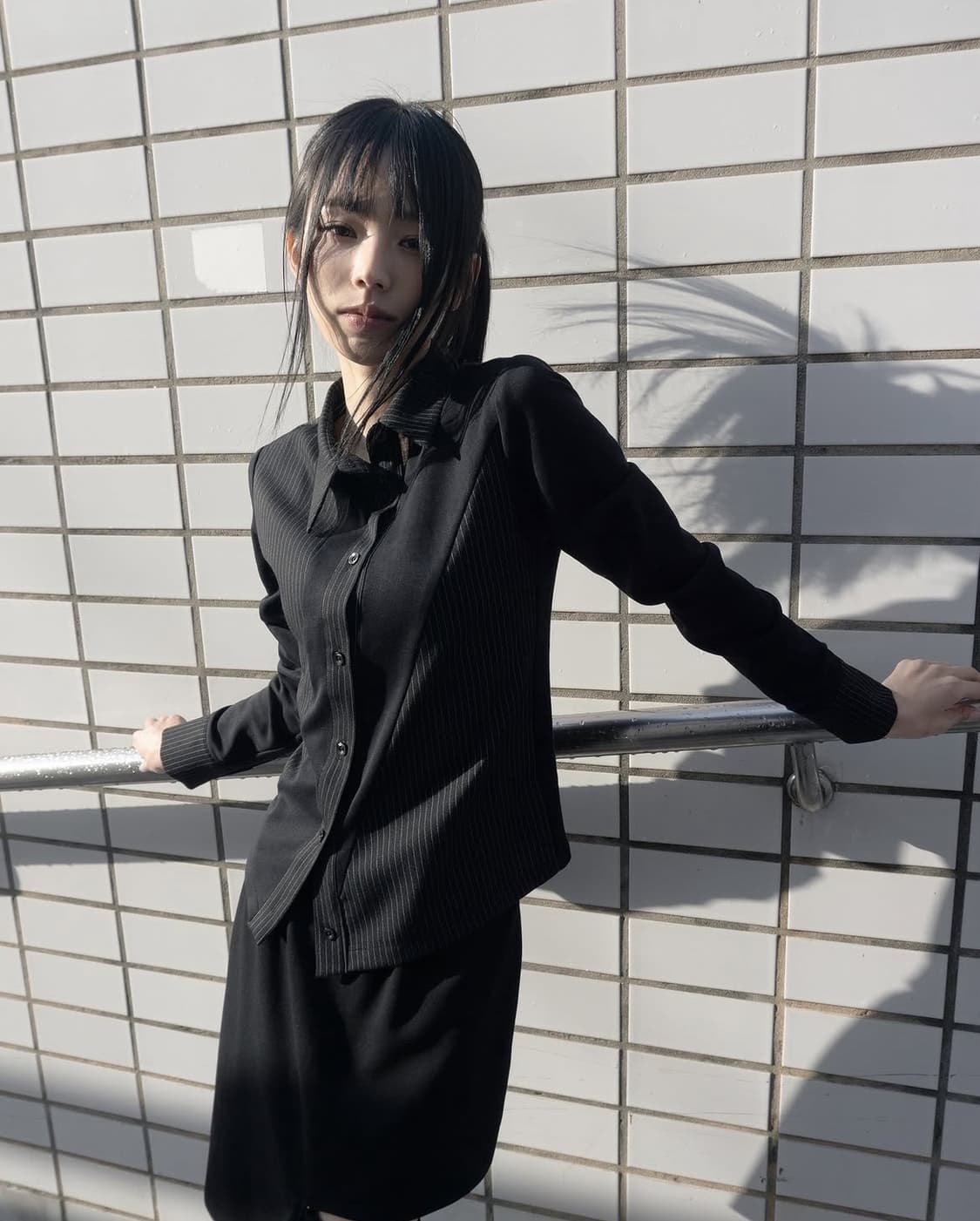 유심 OBLIQUE STRIPE MIX SHIRT 상품이미지3