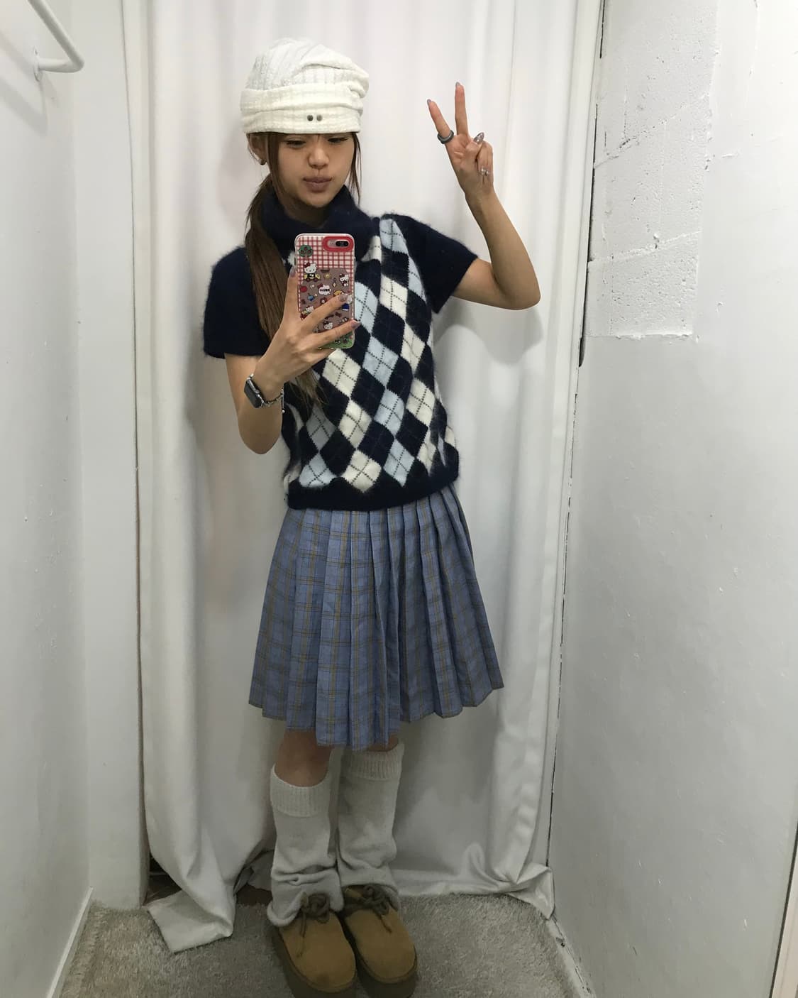 👾네이비 아가일 코디 👾 상품이미지1