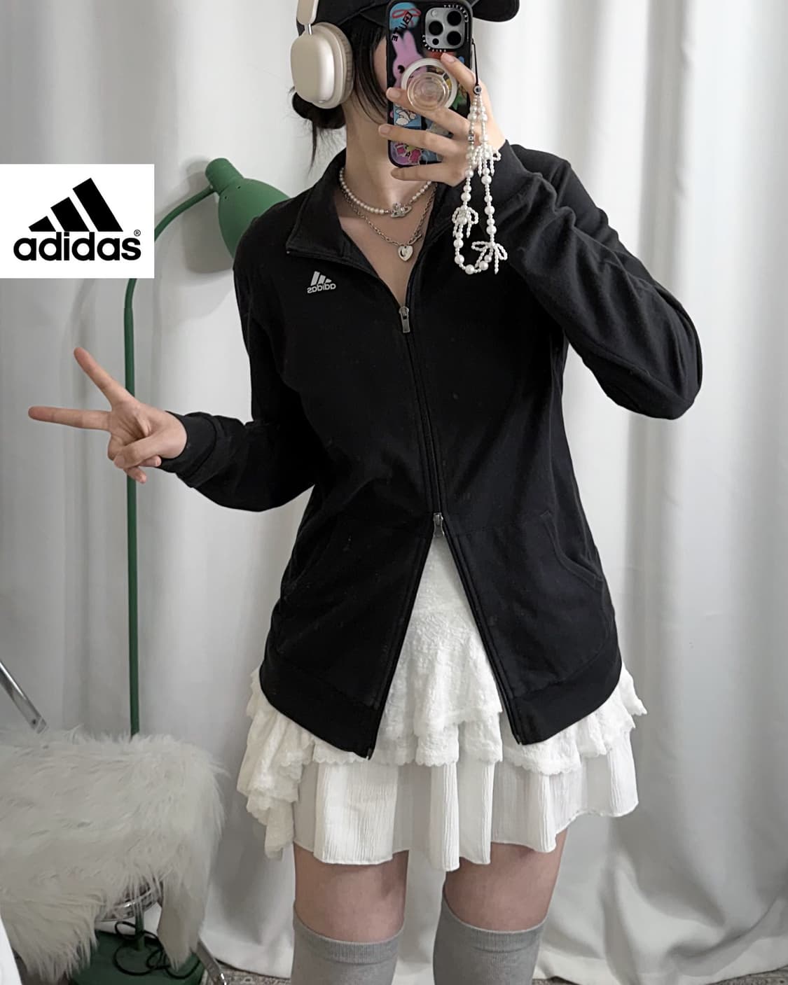 아디다스 블랙 투웨이 집업 져지 상품이미지1