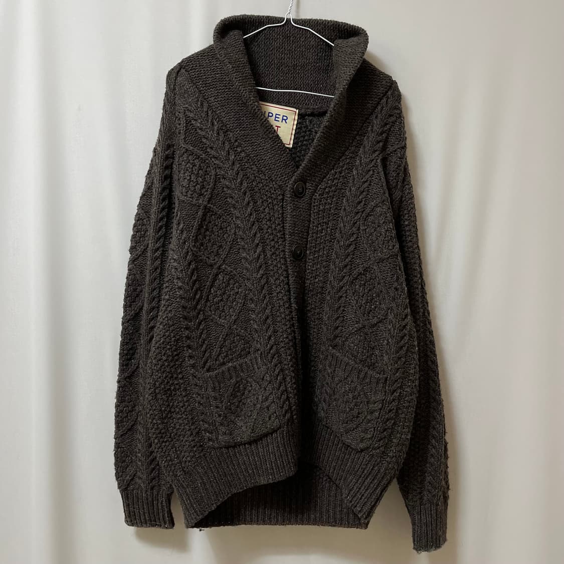 SUPER KNIT 포켓 꽈배기 니트 가디건 L/100 상품이미지1