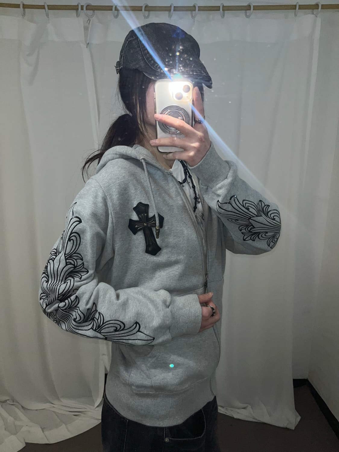 펑크 십자가 후드집업 상품이미지4