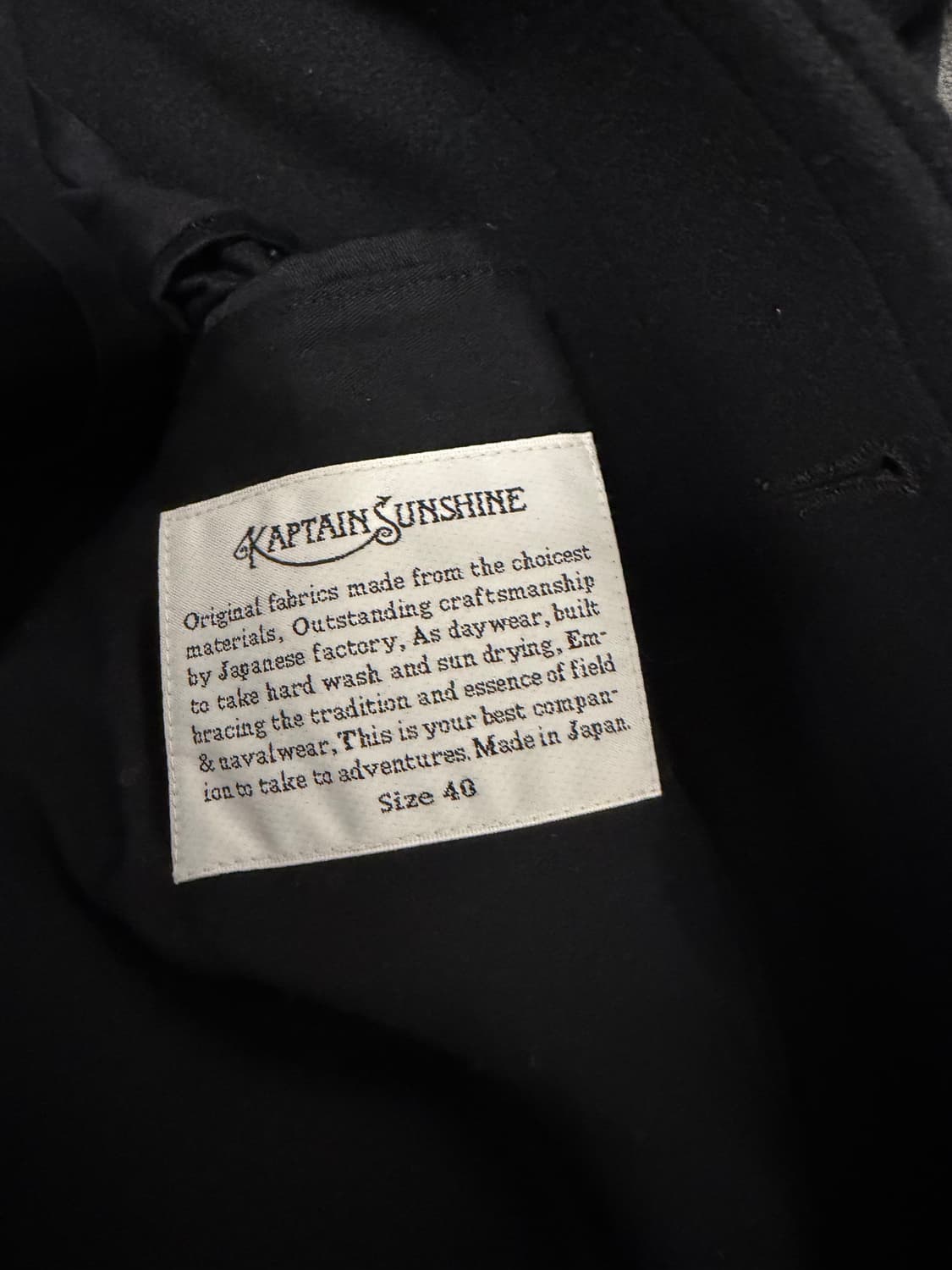 21fw 캡틴선샤인 트래블러 코트 블랙 40 상품이미지3