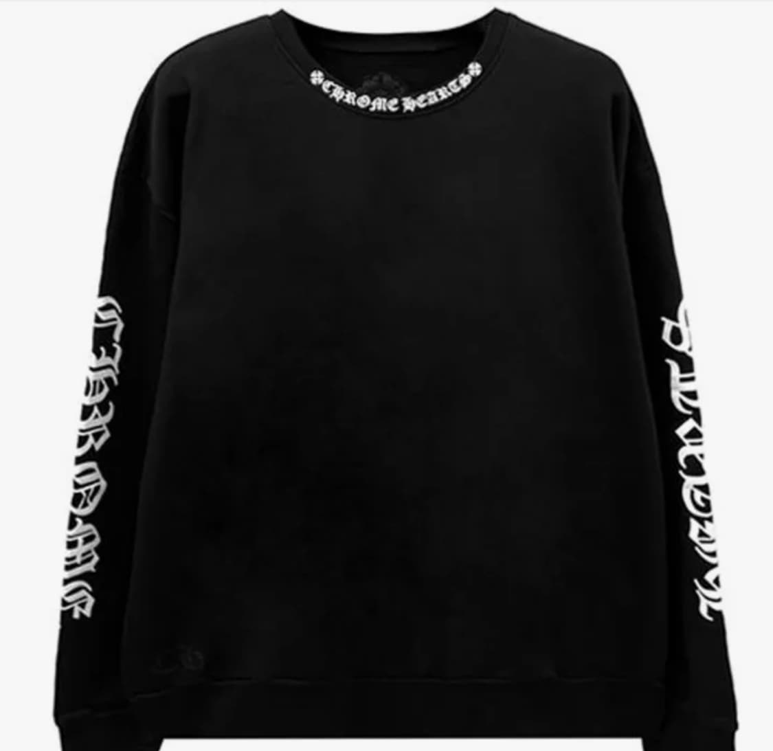 크롬하츠 넥 로고 크루넥 스웨트 맨투맨 블랙 상품이미지1