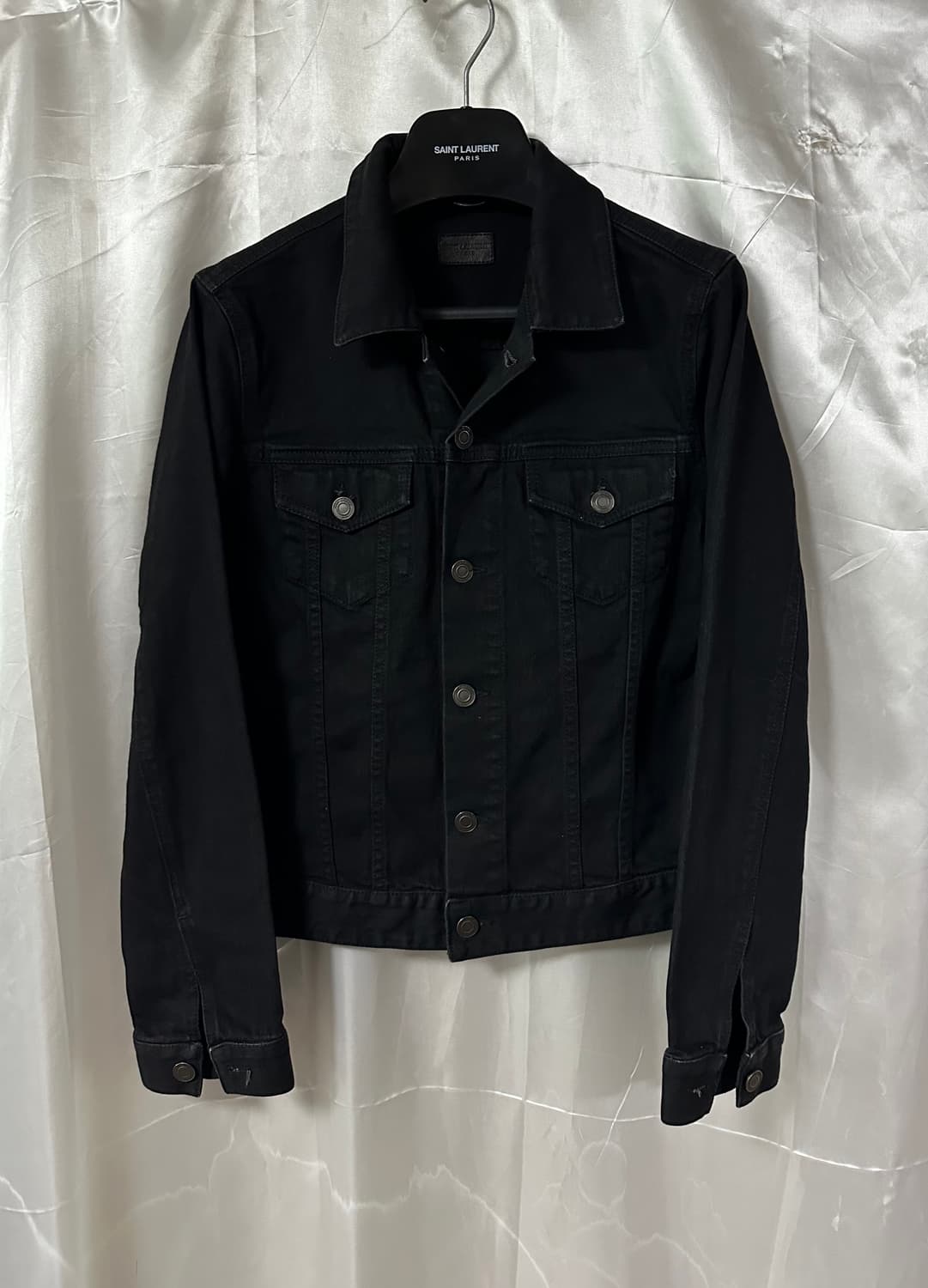 생로랑 에디 시즌 퍼머넌트 데님 자켓 블랙 상품이미지1
