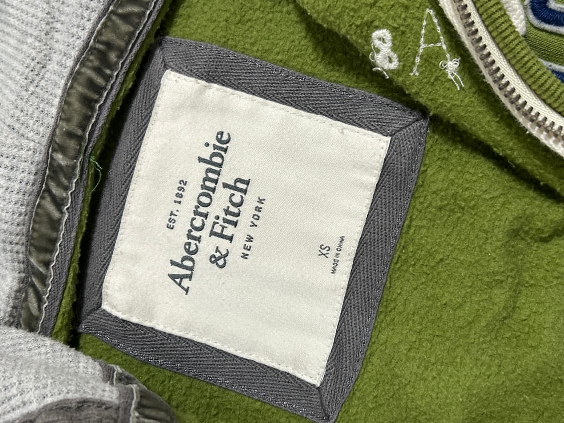 💚유일매물 아베크롬비 사이드로고 연두색 딱붙핏 후드집업 그린 🫒 상품이미지3