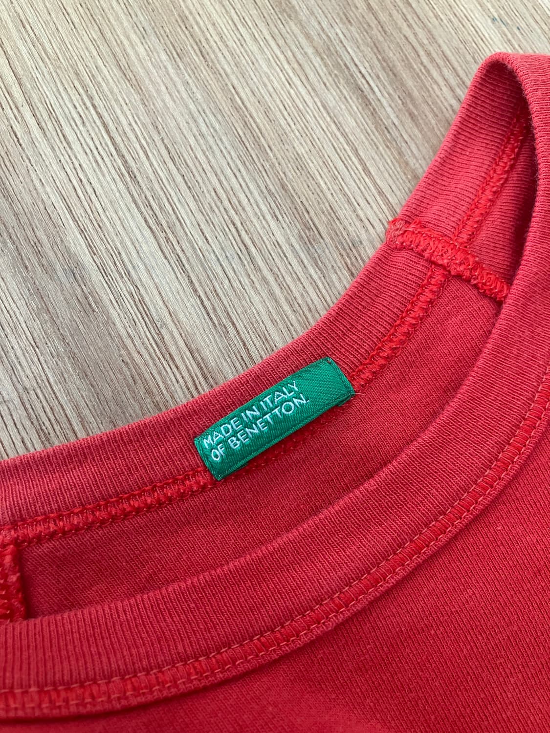 Benetton 레드 캡소매 반팔 티셔츠 S 상품이미지7