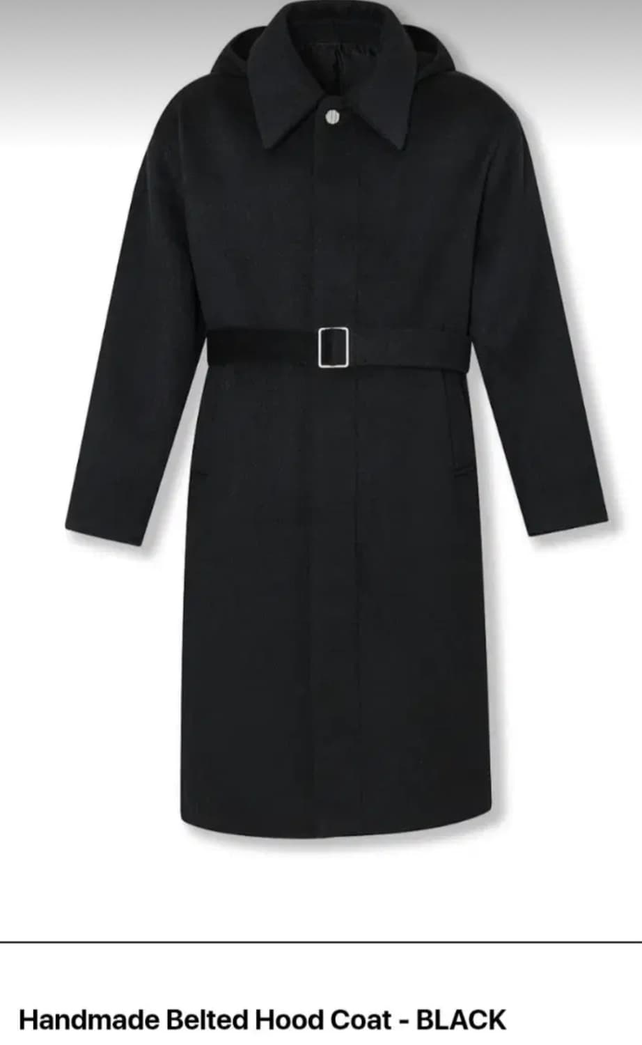 마틴플랜 핸드메이드 벨티드 후드 코트 블랙 s 상품이미지1