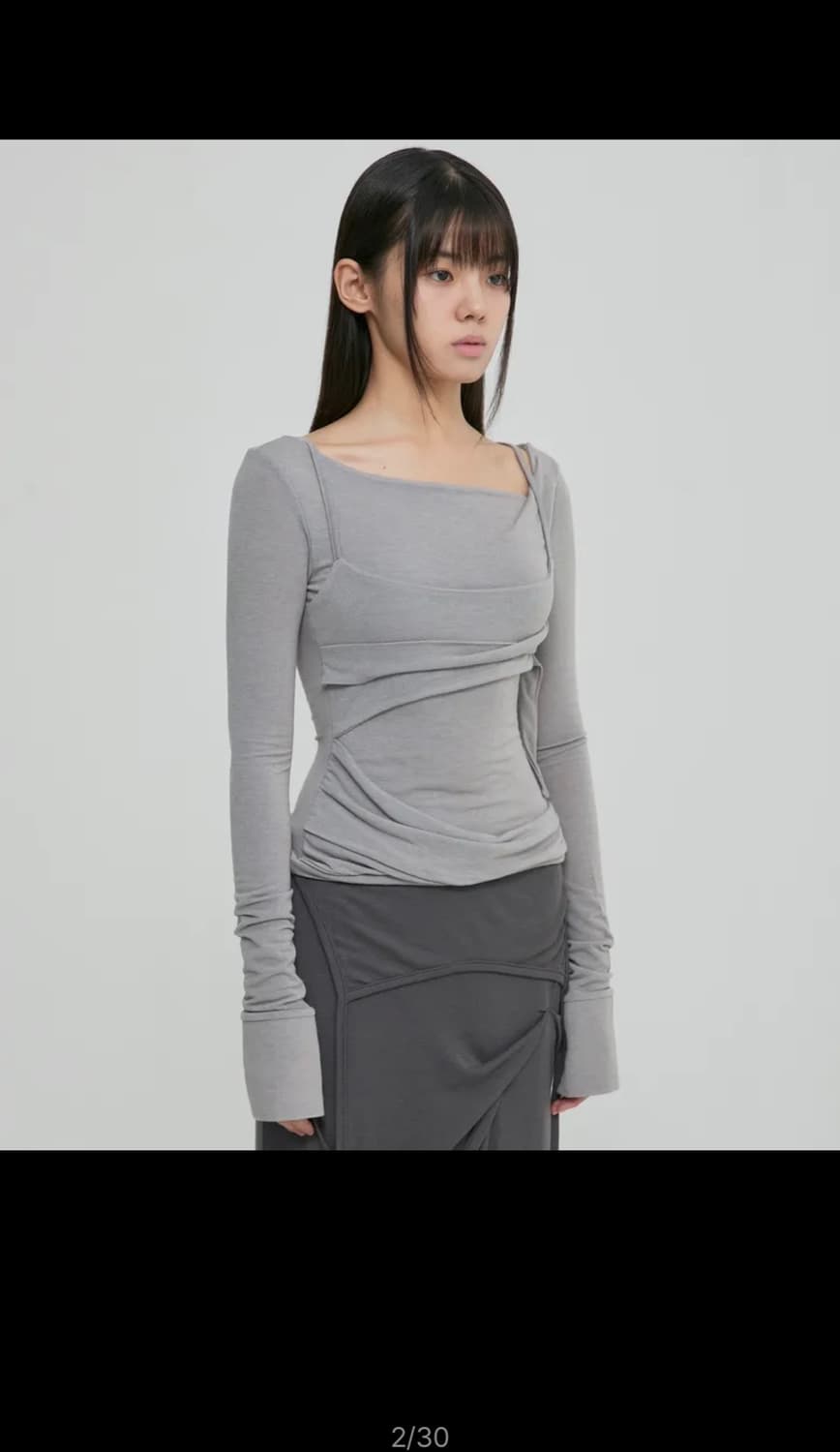 플레어업 레이어드 뷔스티에 모델착용컬러  상품이미지2