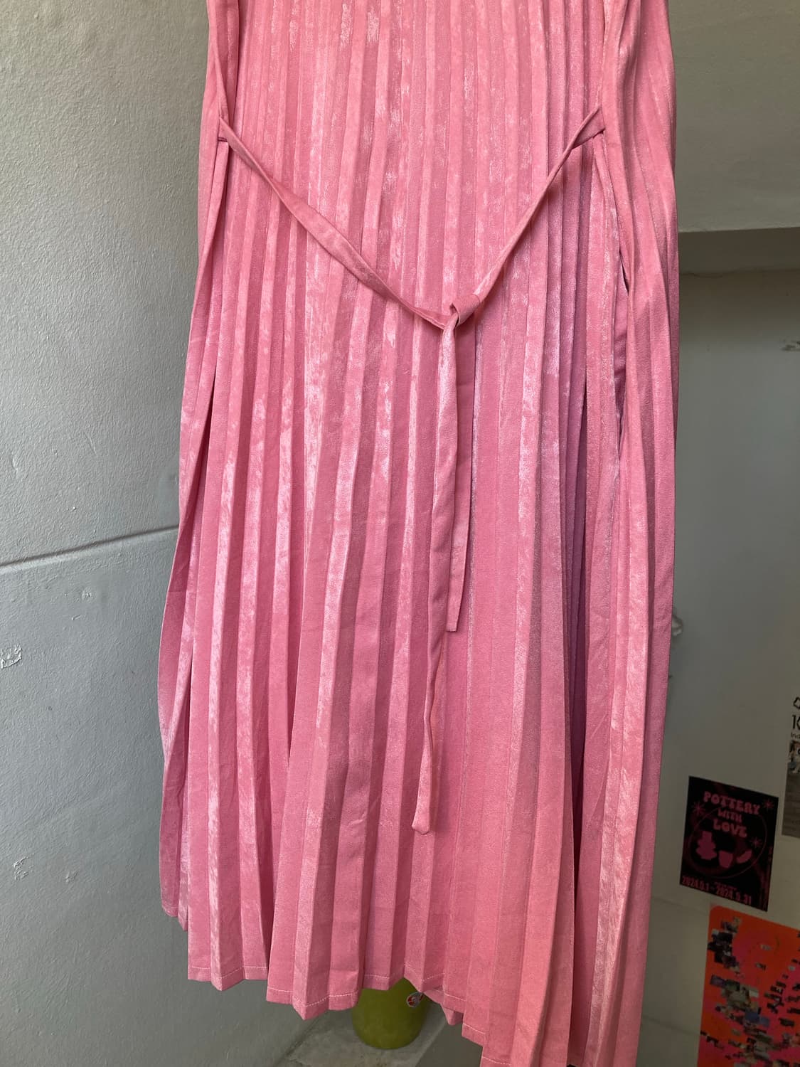 핑크 플리츠 롱 드레스 상품이미지8