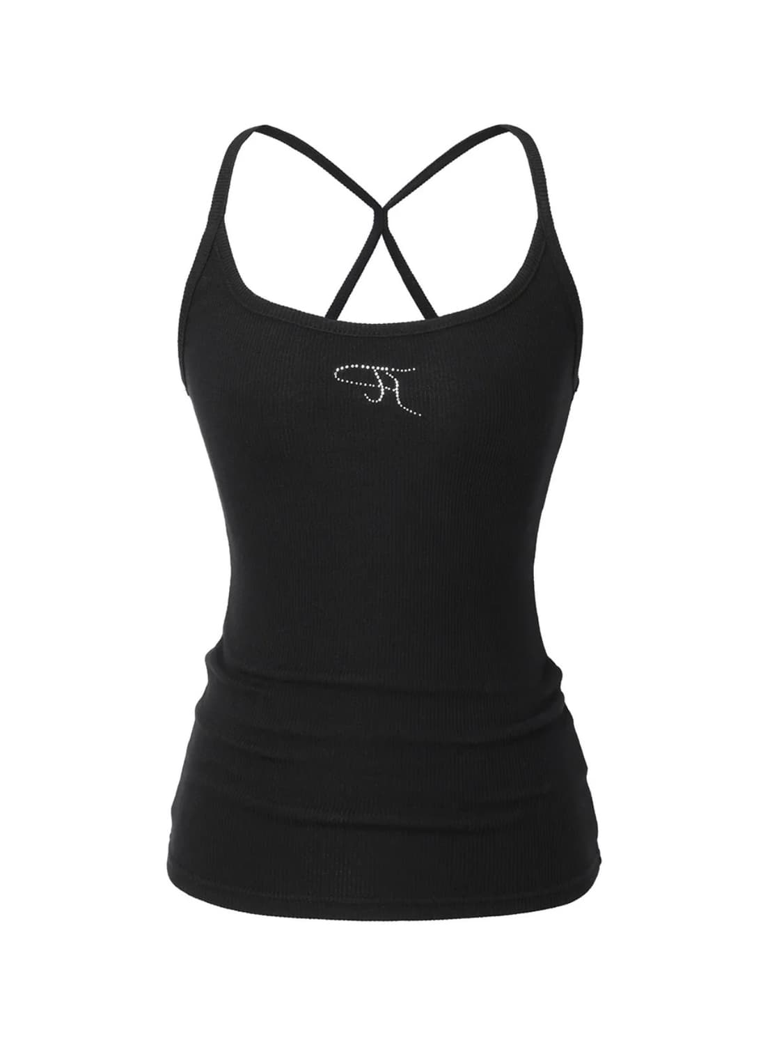 새상품) 쓰리타임즈 쥬얼 크로스 백 탱크탑 블랙 쓰리타임즈 탱크탑 상품이미지1