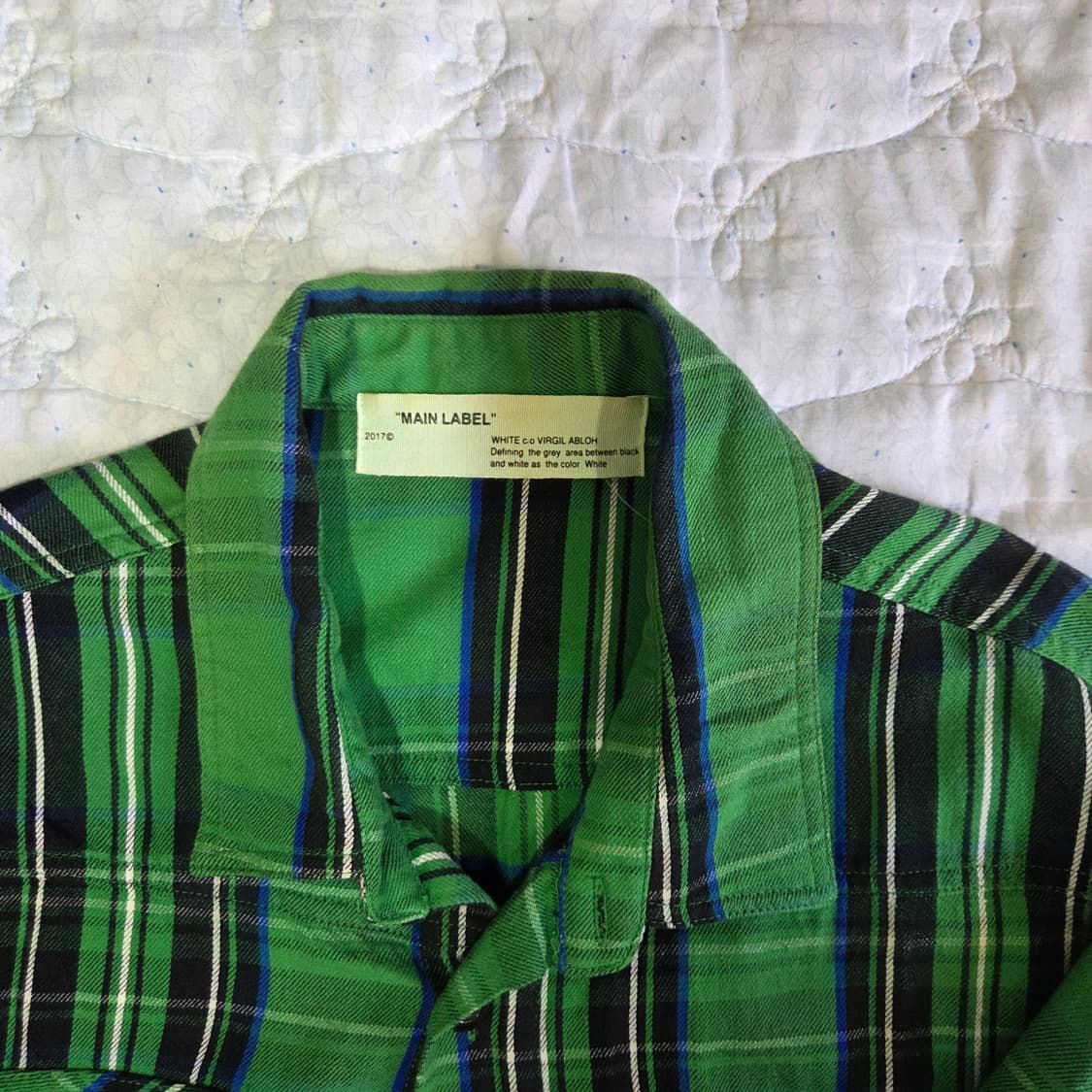 오프화이트 그린 타탄 체크 셔츠 상품이미지3