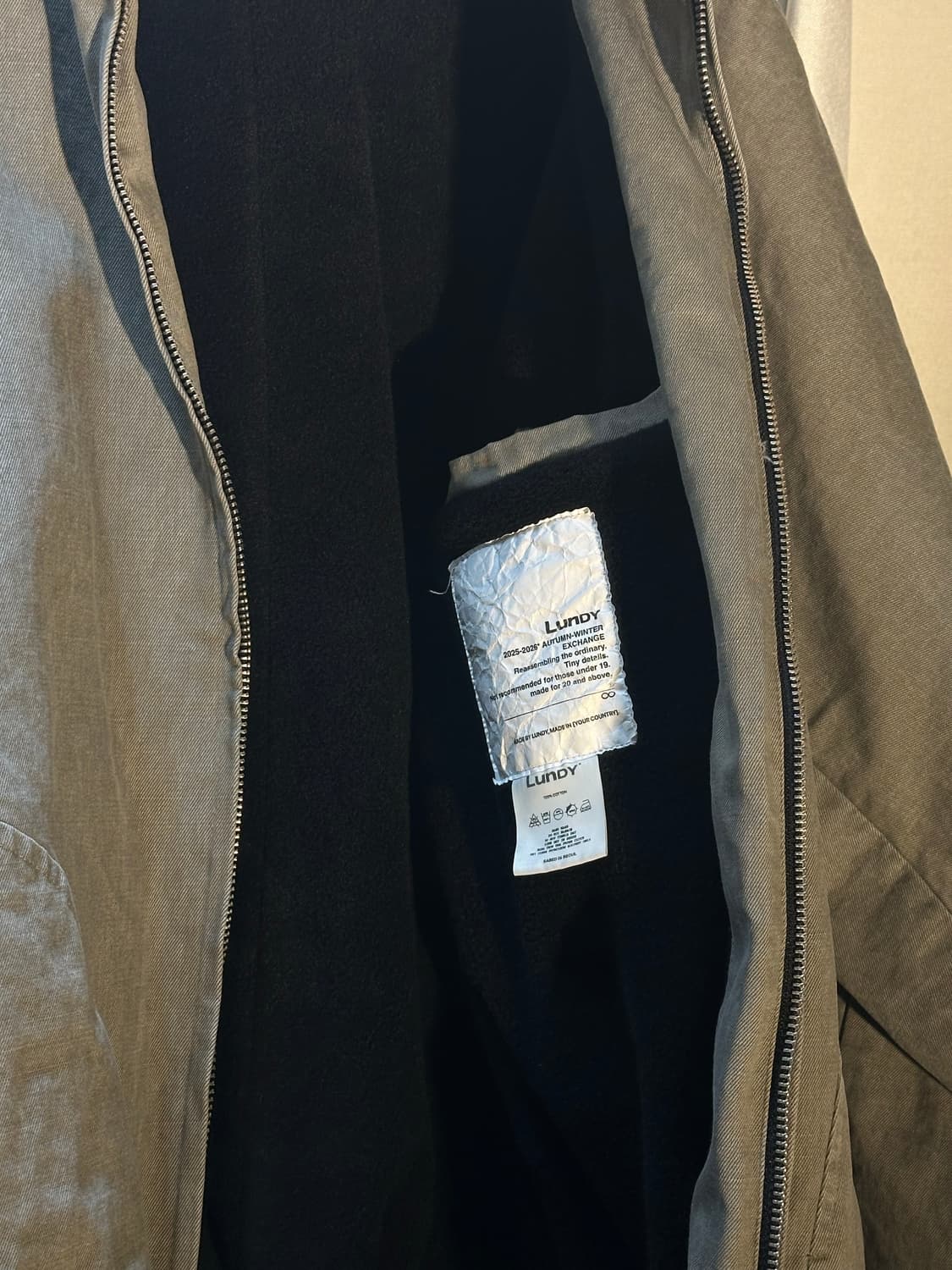 런디 _ 헤리티지 크롭 점퍼 카키 L 상품이미지5