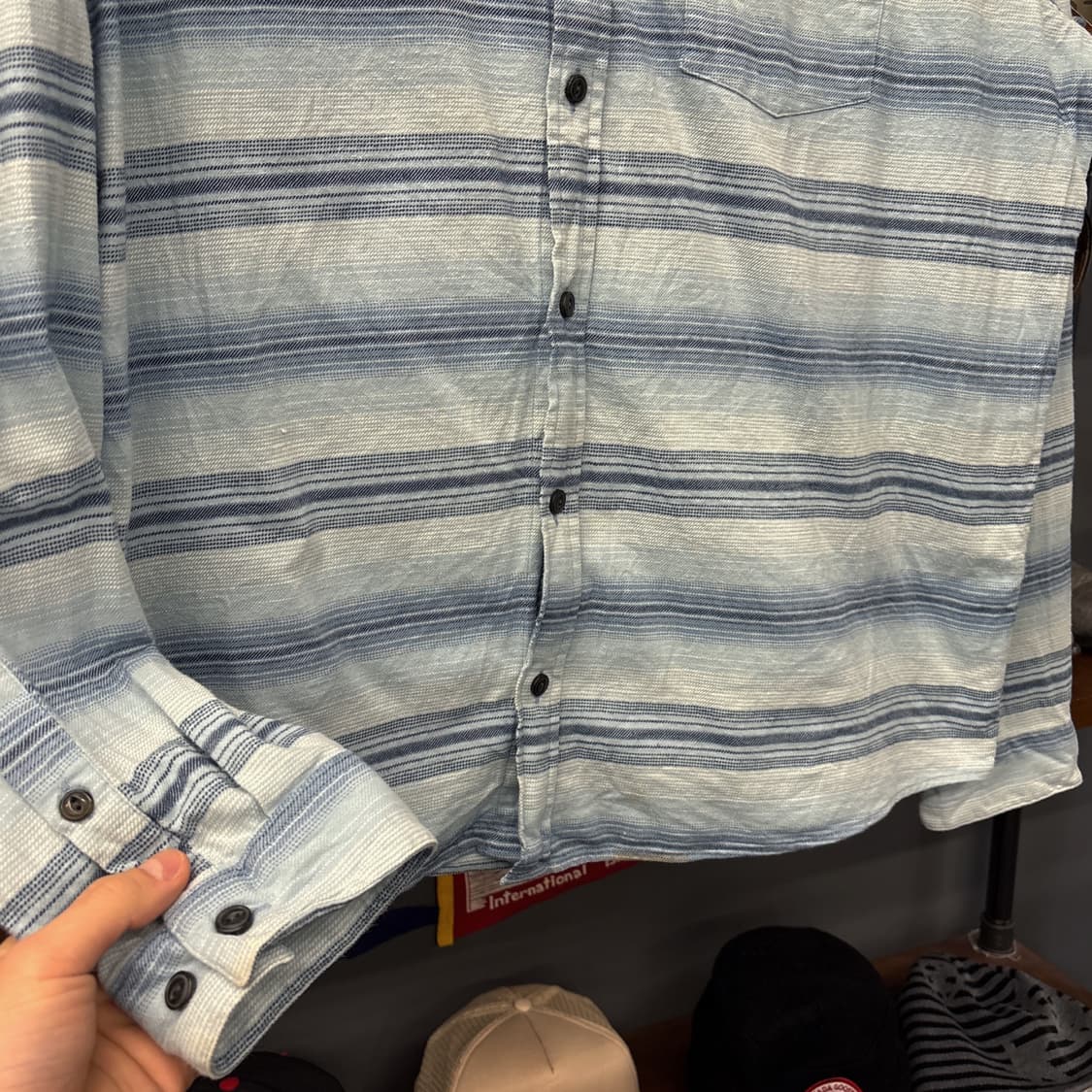 파타고니아 오가닉코튼 웨이브 그라데이션 자카드 워크셔츠 N1019 상품이미지4