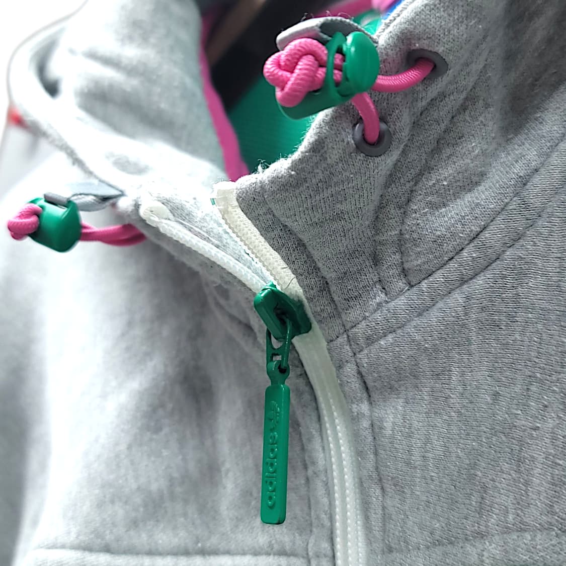 [2XL~3XL] 아디다스 트레포일 컬러 블록 하프 집업 후드 티셔츠 상품이미지8