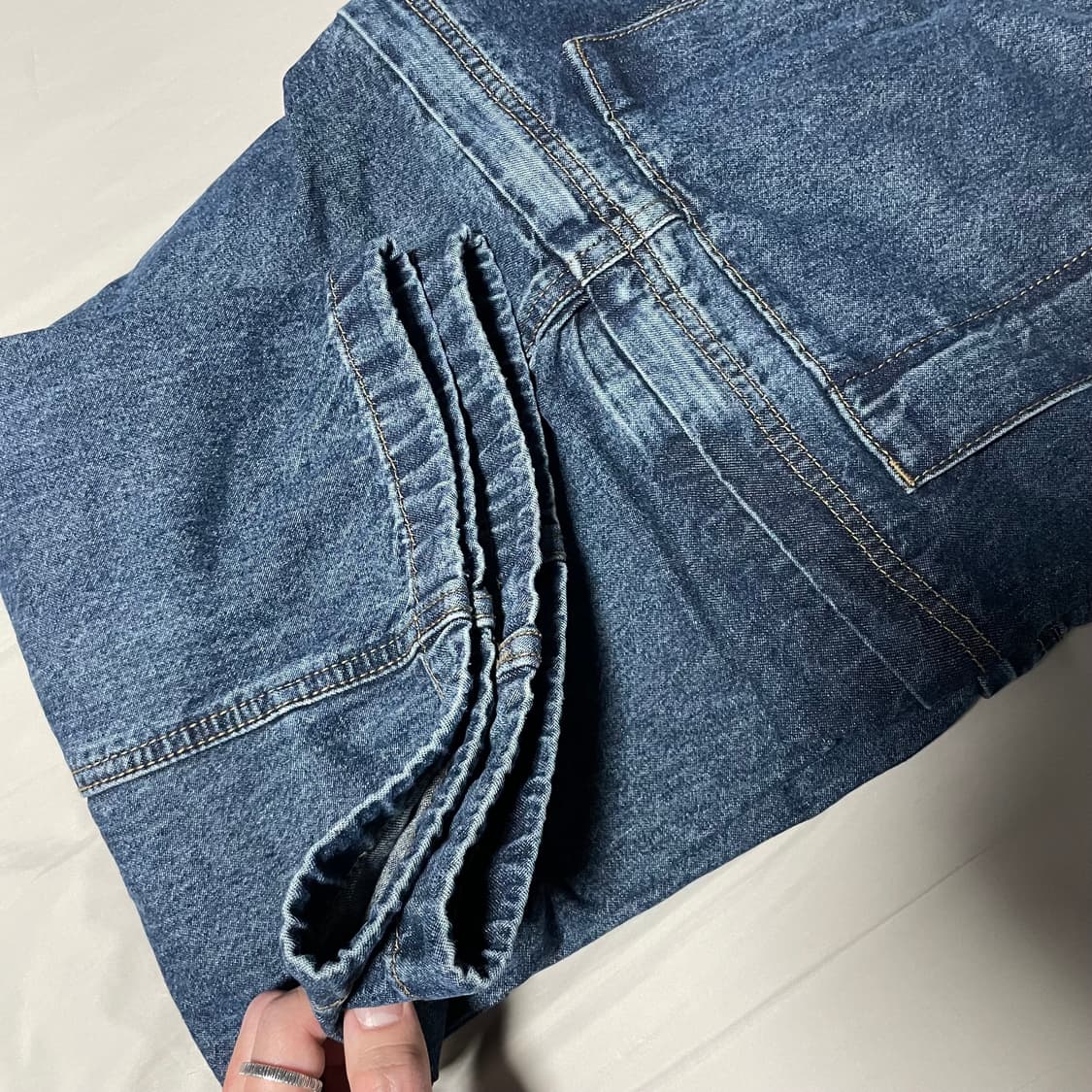 GU x 언더커버 데님 컨버터블 와이드 카고 팬츠 블루 상품이미지2