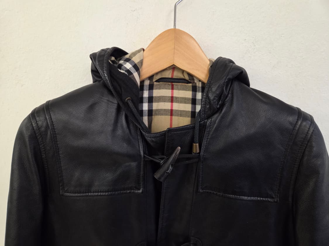 버버리 더블 블랙 가죽 코트 상품이미지3