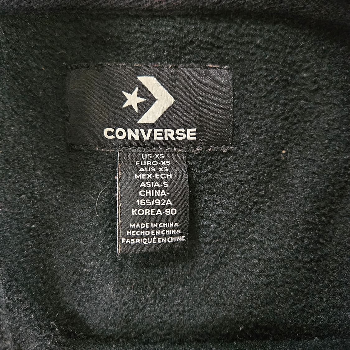 [90] 컨버스 블랙 플리스 아노락 맨투맨 0114YH1 상품이미지3