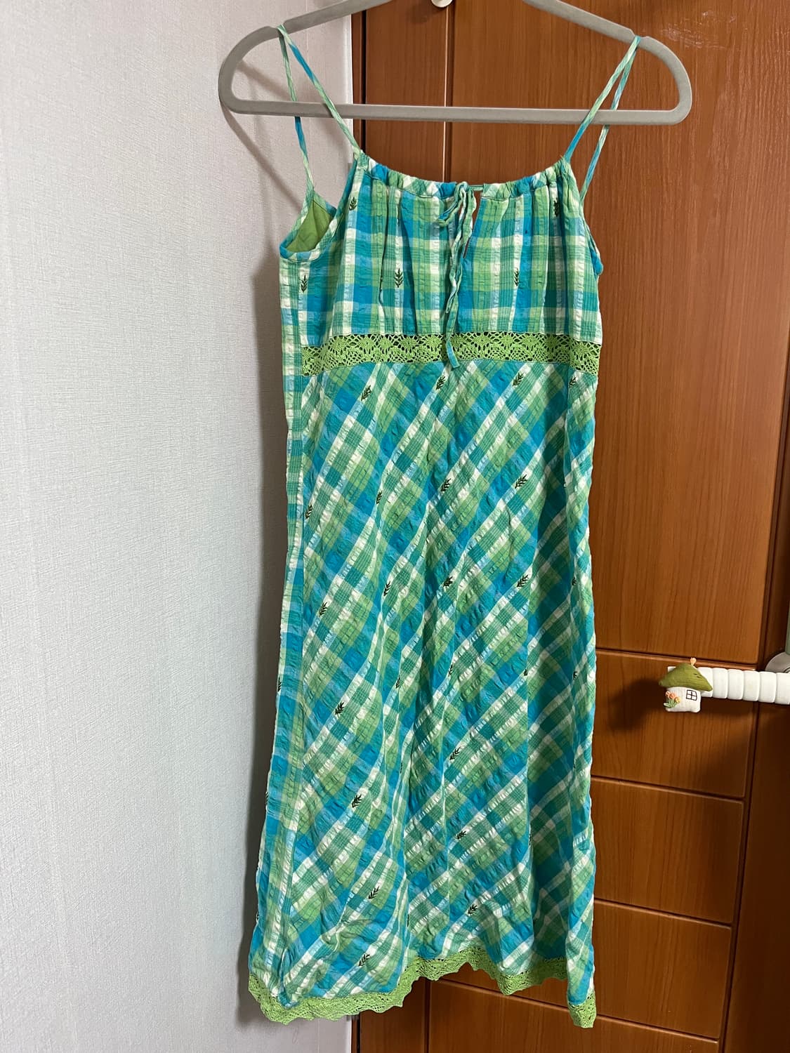 그린 체크 나시 원피스🌿 하구미 모리 일본 빈티지 지구샵 st 대장템 상품이미지1