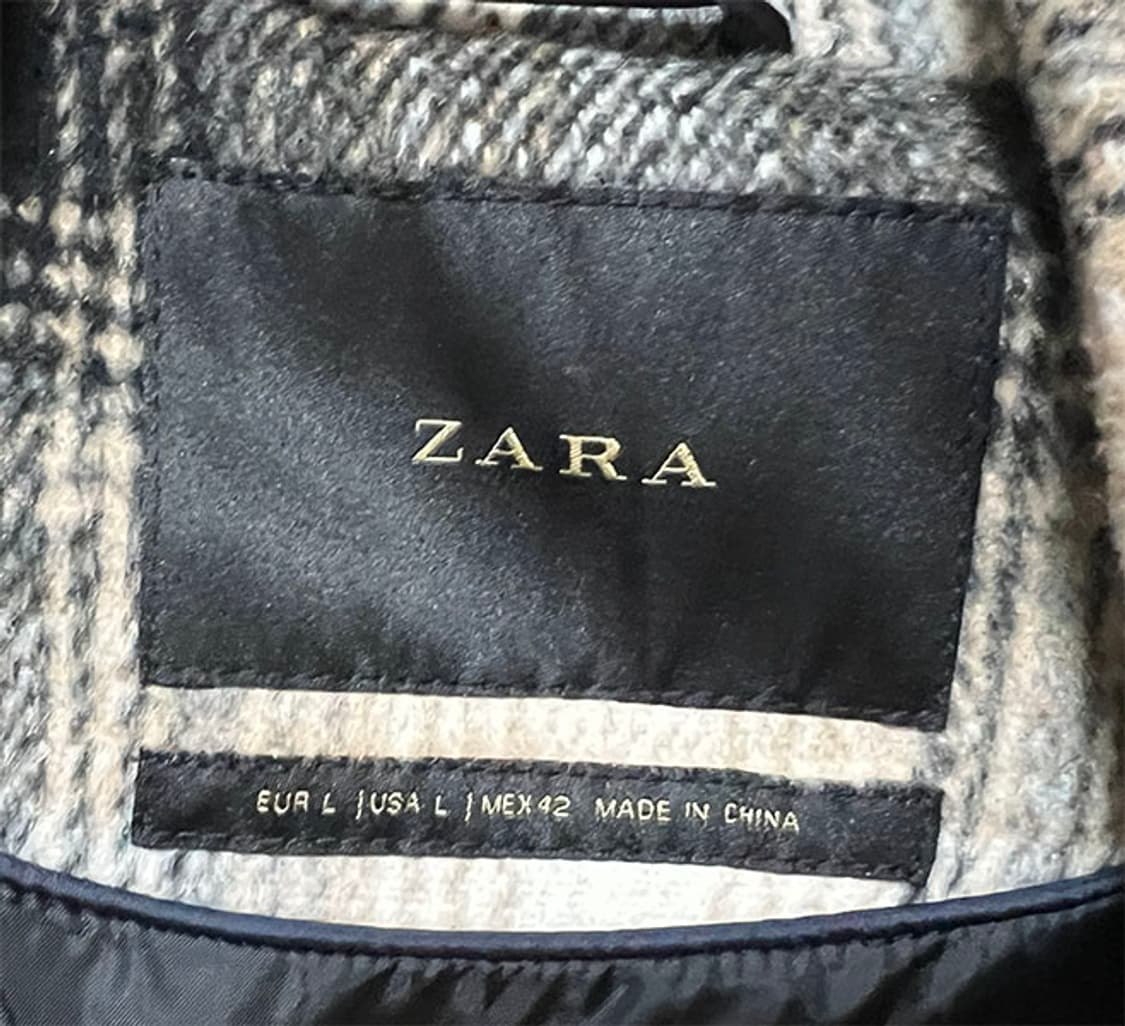 ZARA 자라 모직자켓 트러커 새상품 추동 체크 L 100 상품이미지3