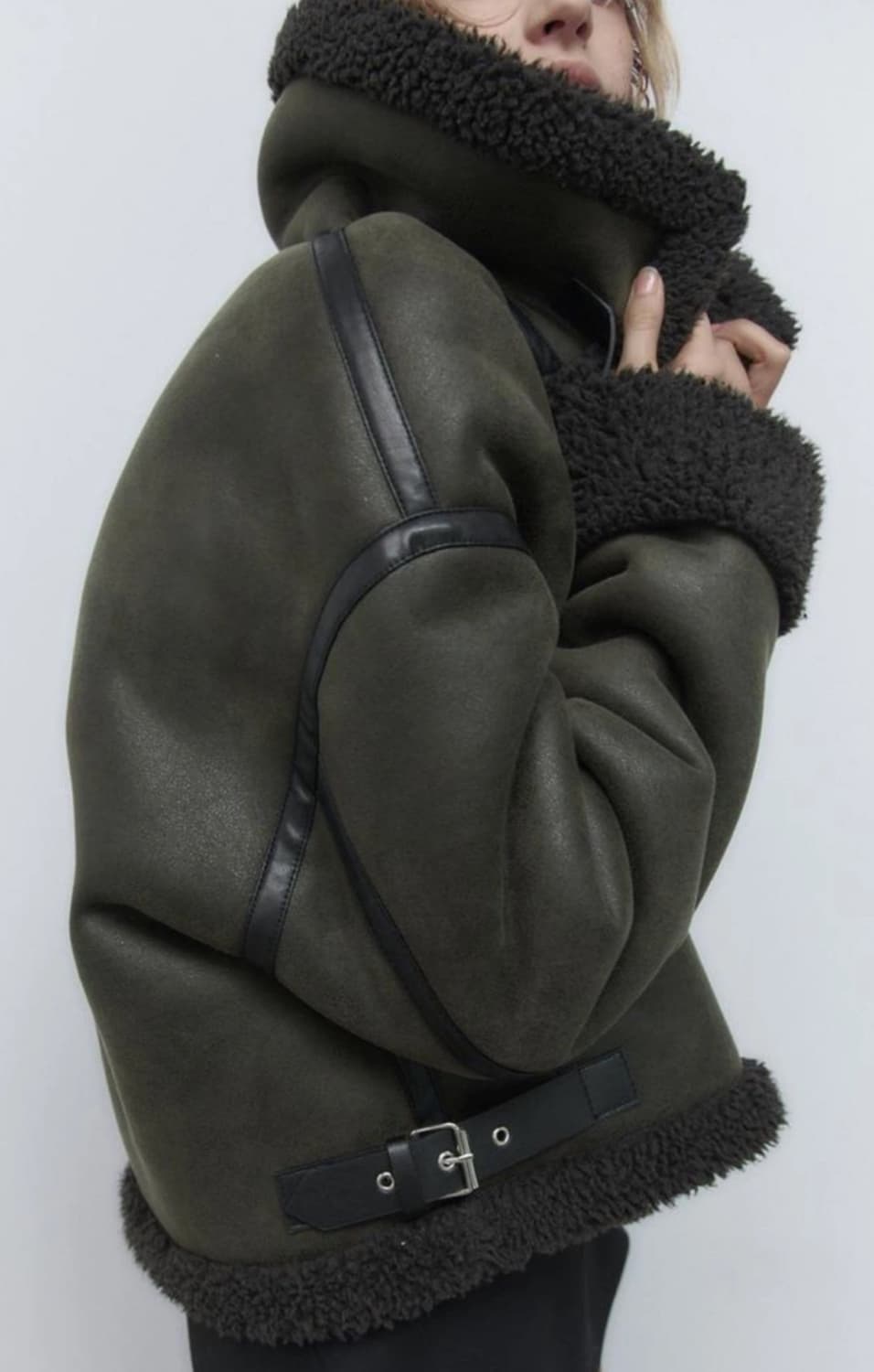 [상태좋음] 자라 더블 페이스드 점퍼 무스탕 - M 상품이미지2