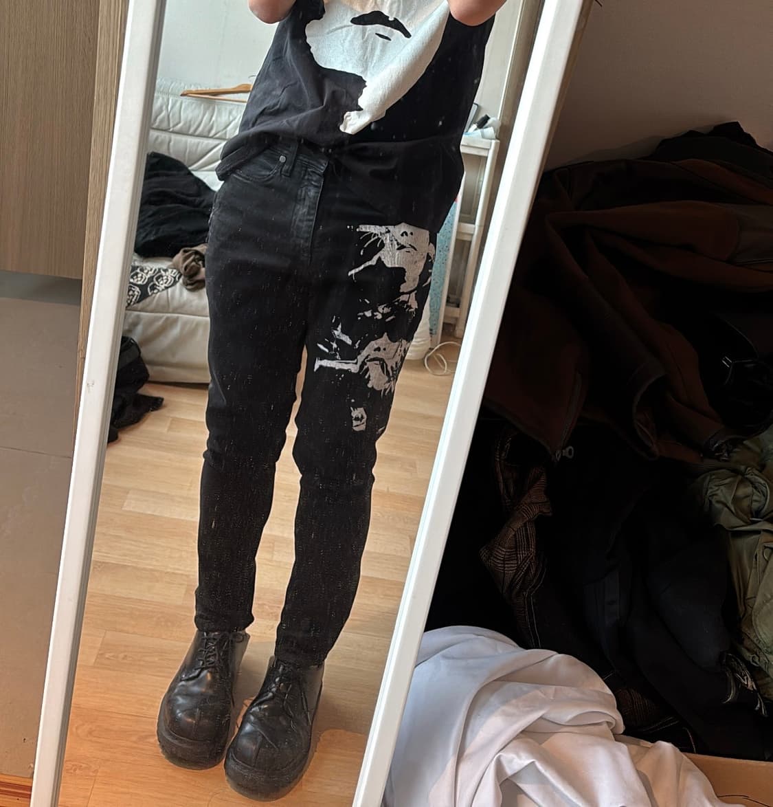 Abstract Face Waxed Jean 상품이미지3