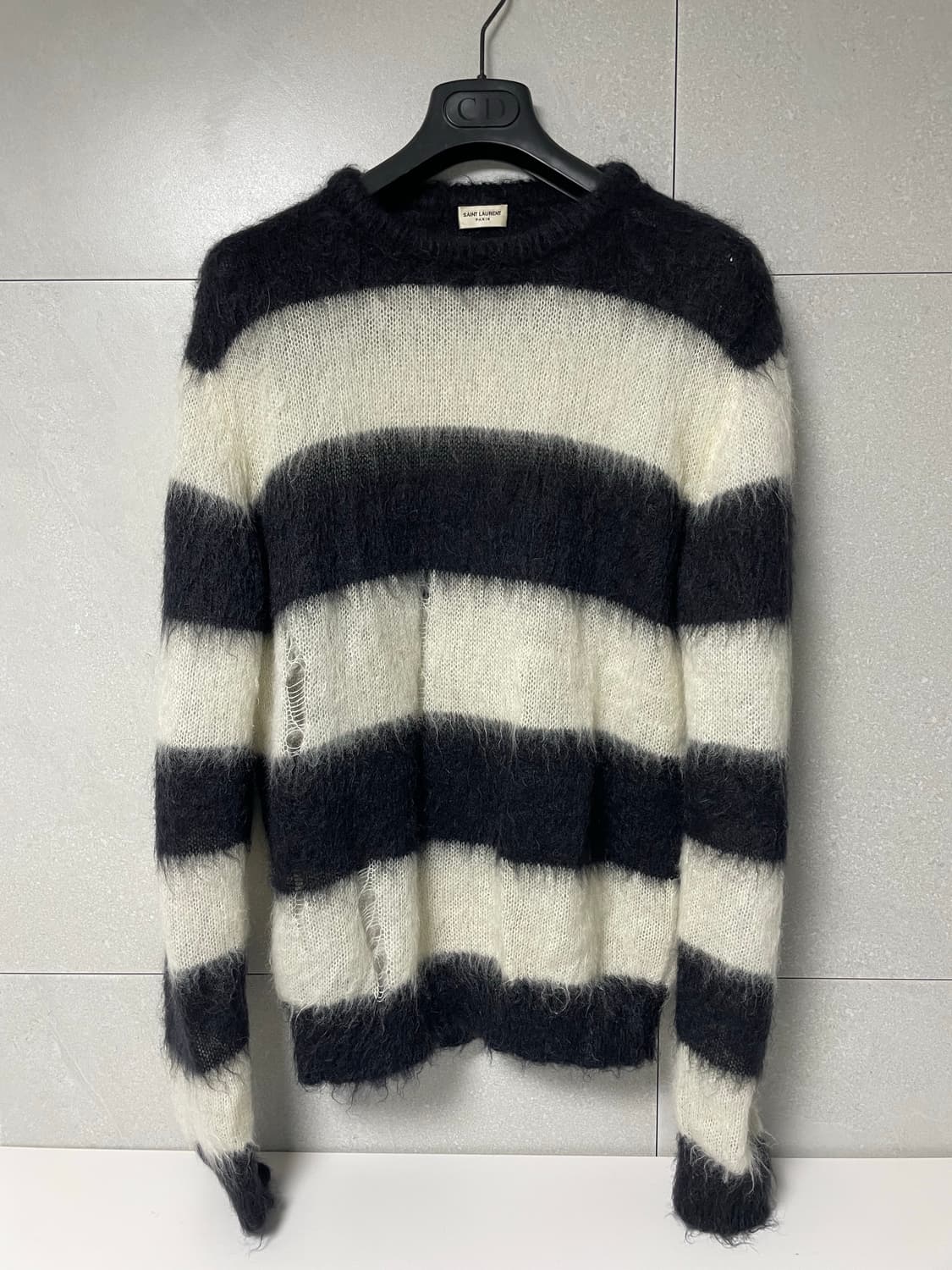 생로랑 aw18 모헤어 스트라이프 스웨터 상품이미지1