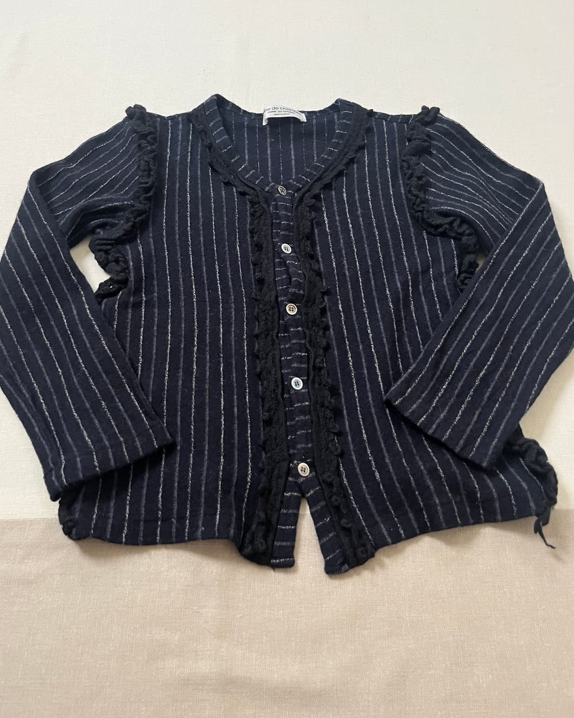 꼼데가르송 러플 스트라이프 가디건 comme des garcons 상품이미지5