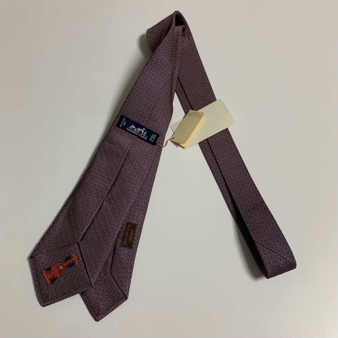 택달린 미사용품 에르메스(HERMES) H로고 모노그램 명품넥타이 S등급 상품이미지10