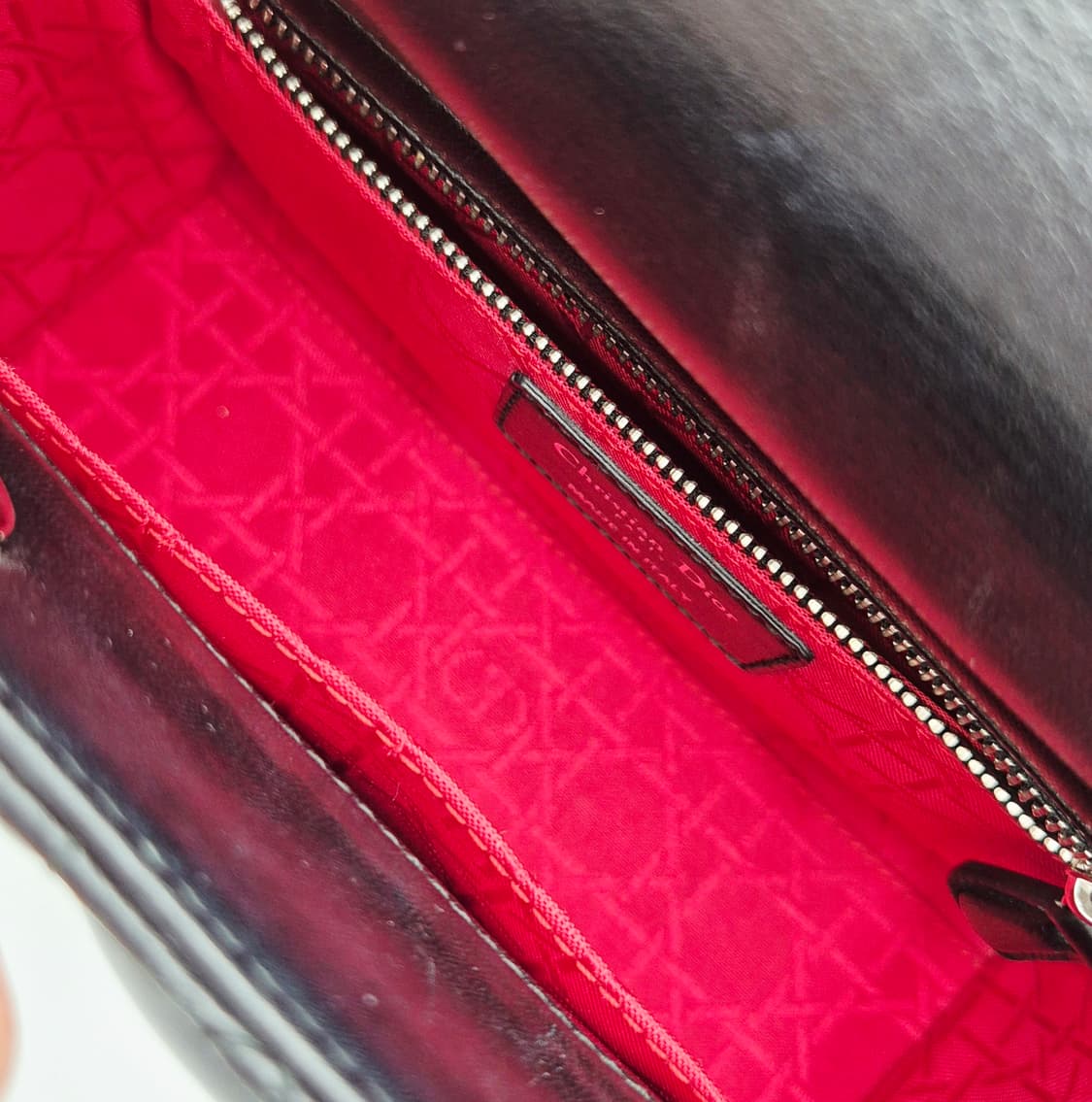 디올 레이디 디올 미니 블랙 램스킨 은장 토트백 상품이미지10