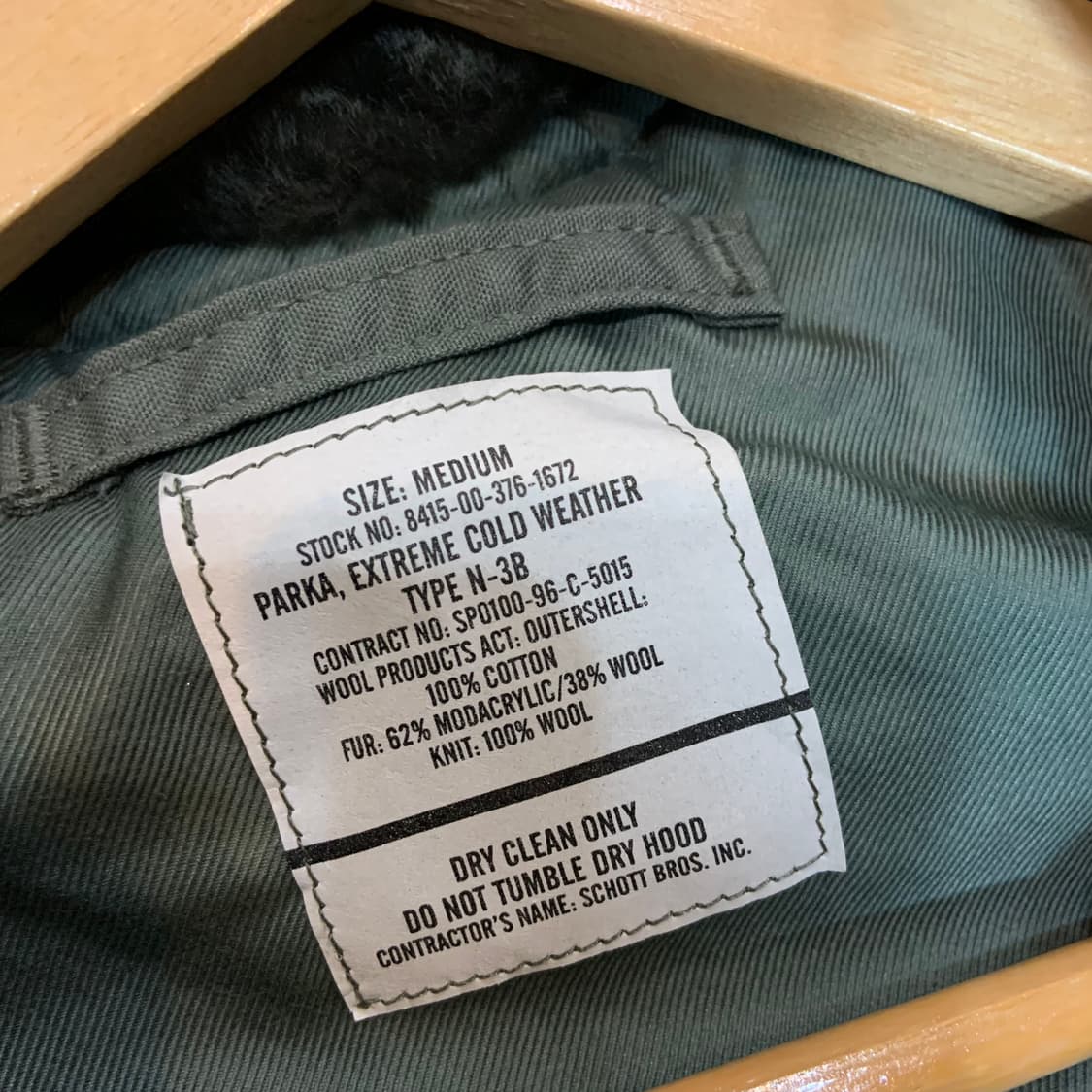 데드스탁)미군 오리지널 90s N-3B 콜드파카 M 105 박스오염 상품이미지2