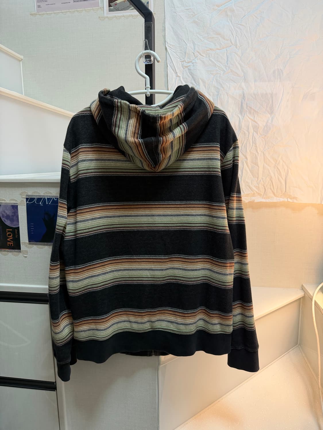 후부 배색 스트라이프 후드집업 상품이미지4