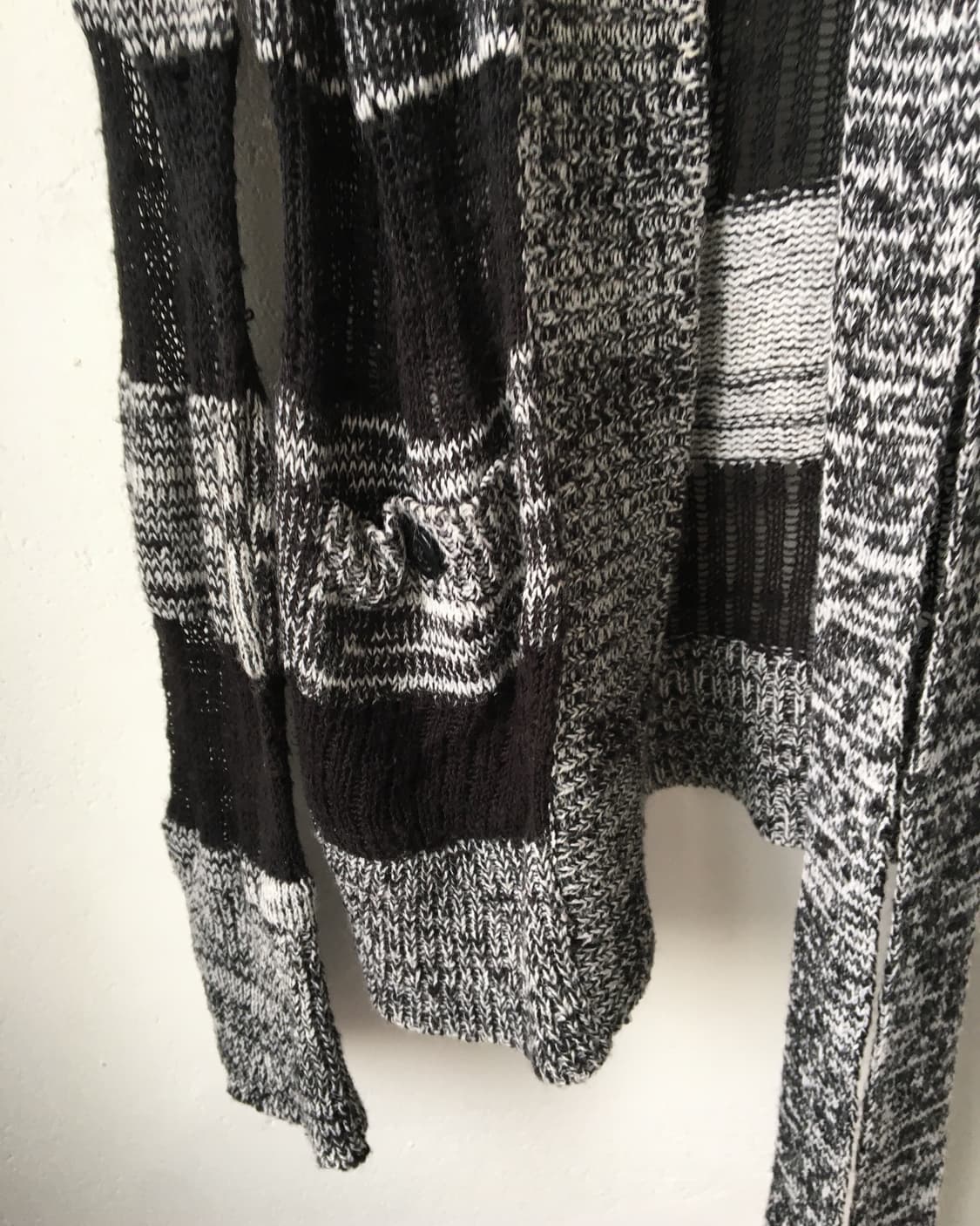 Tied stripe pattern hood cardigan 상품이미지5