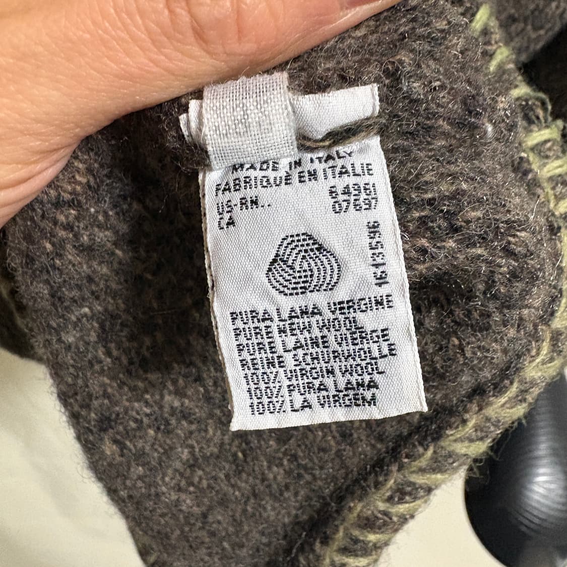 베네통 Made in Italy 버진울 핸드스티치 가디건 / 브라운, M 상품이미지8