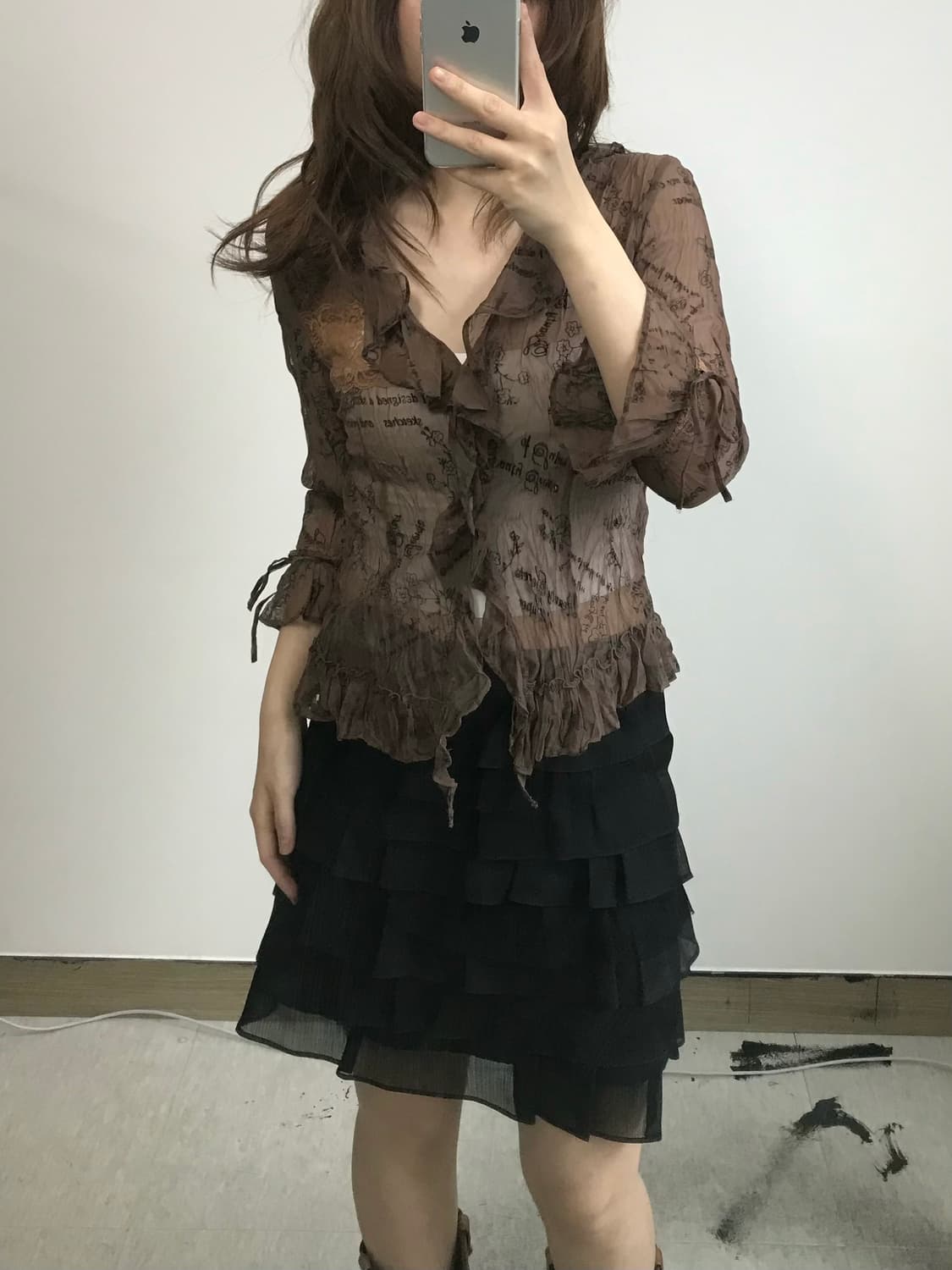 빈티지 패턴 블라우스 자켓 상품이미지1