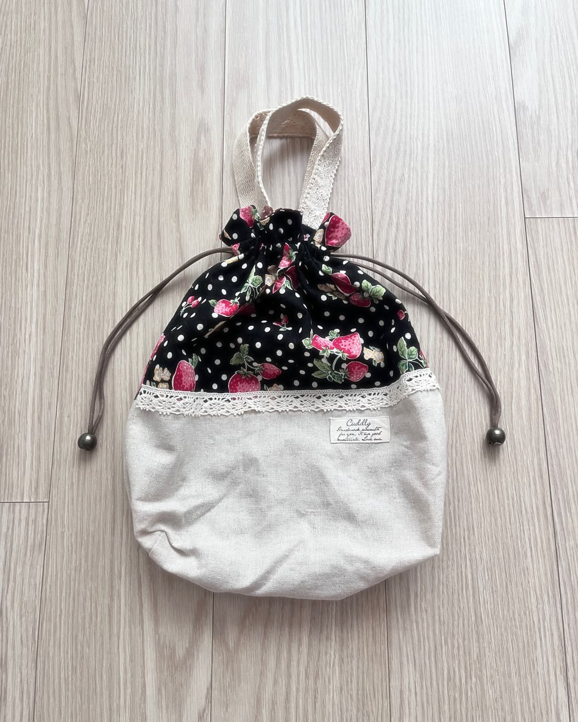 딸기 도트 크로셰 토트백 상품이미지2