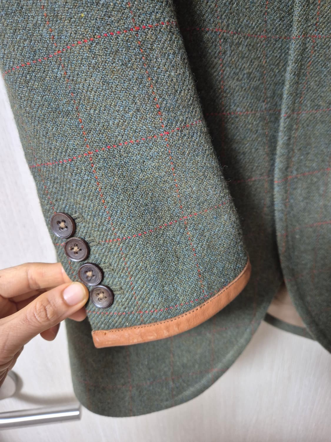 폴로 랄프로렌 헤링본 울자켓 테일러드 가죽패치 2 상품이미지6