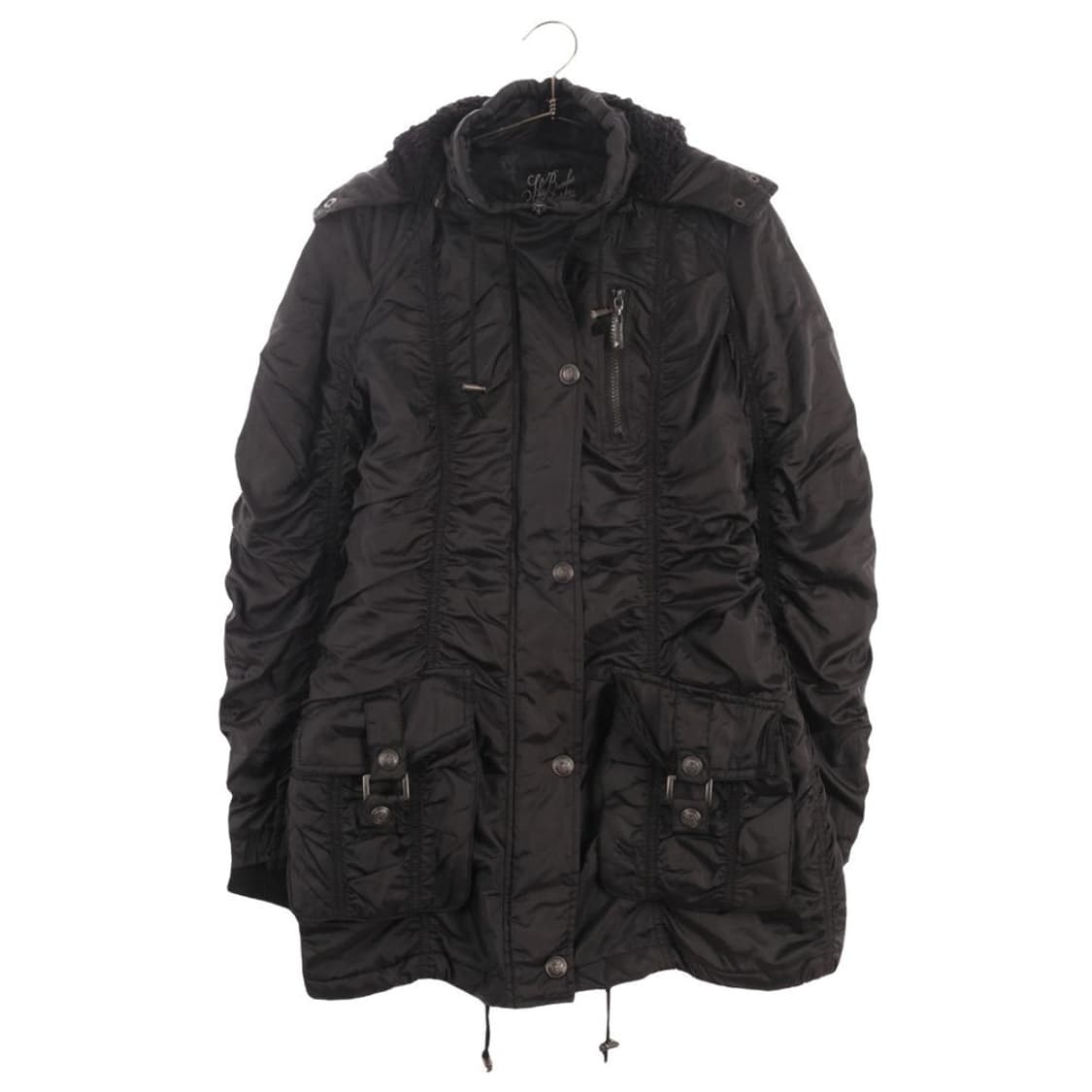 sky bomber vintage black shirring jacket 상품이미지2