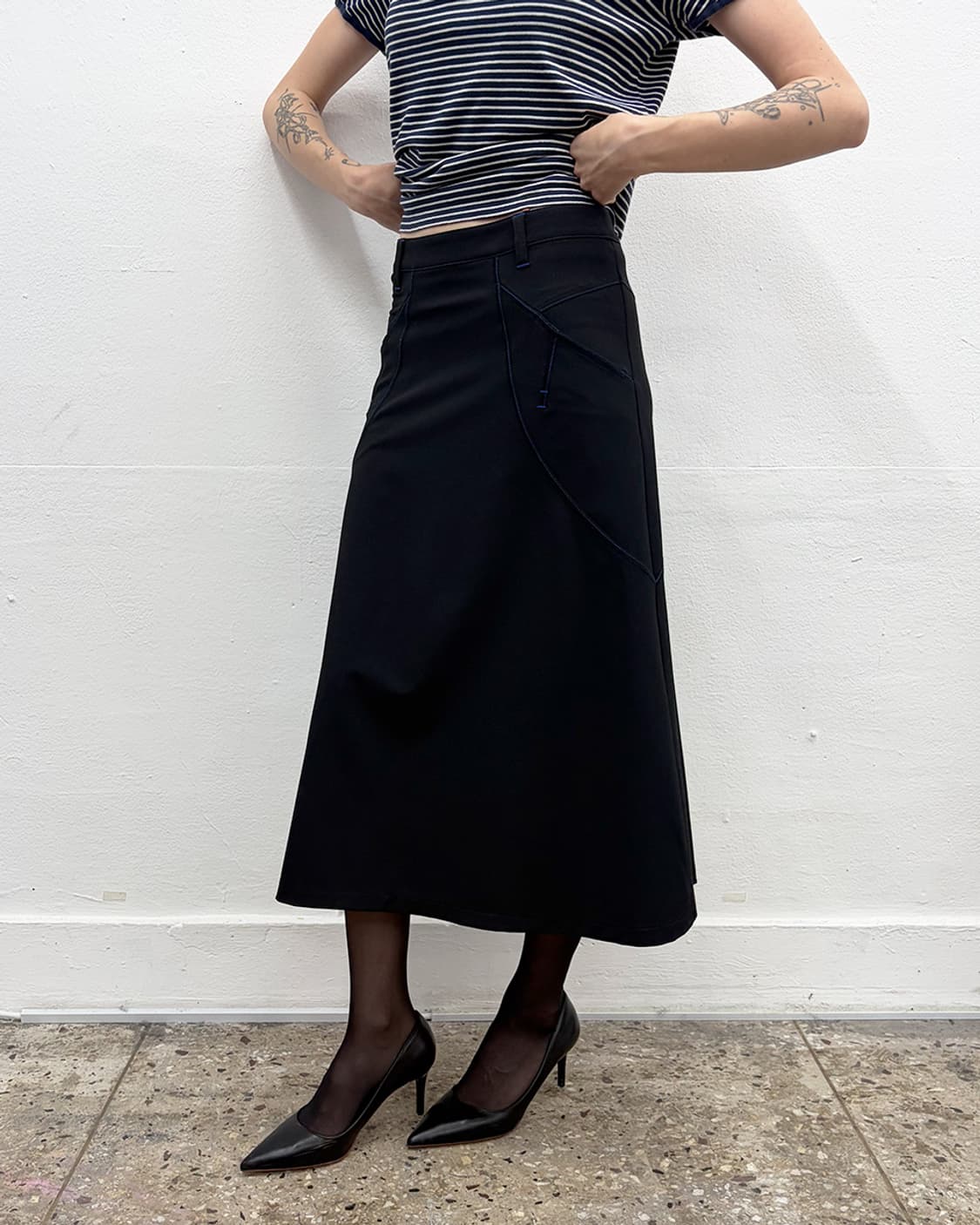 히로코 코시노 패널 플레어 맥시 스커트 상품이미지3