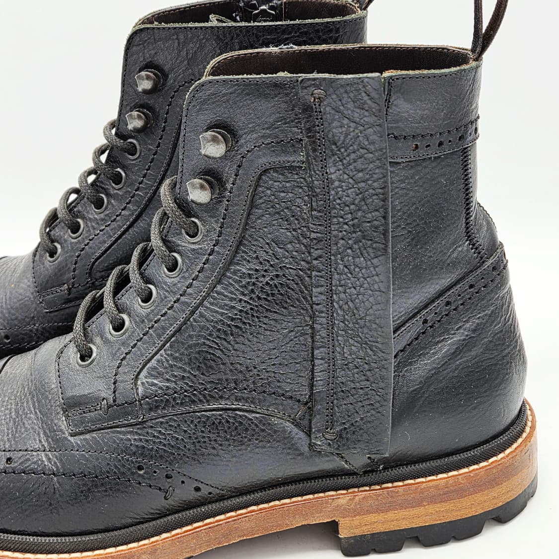  랑방 윙팁 ZIP 부츠 블랙 (8)  상품이미지4