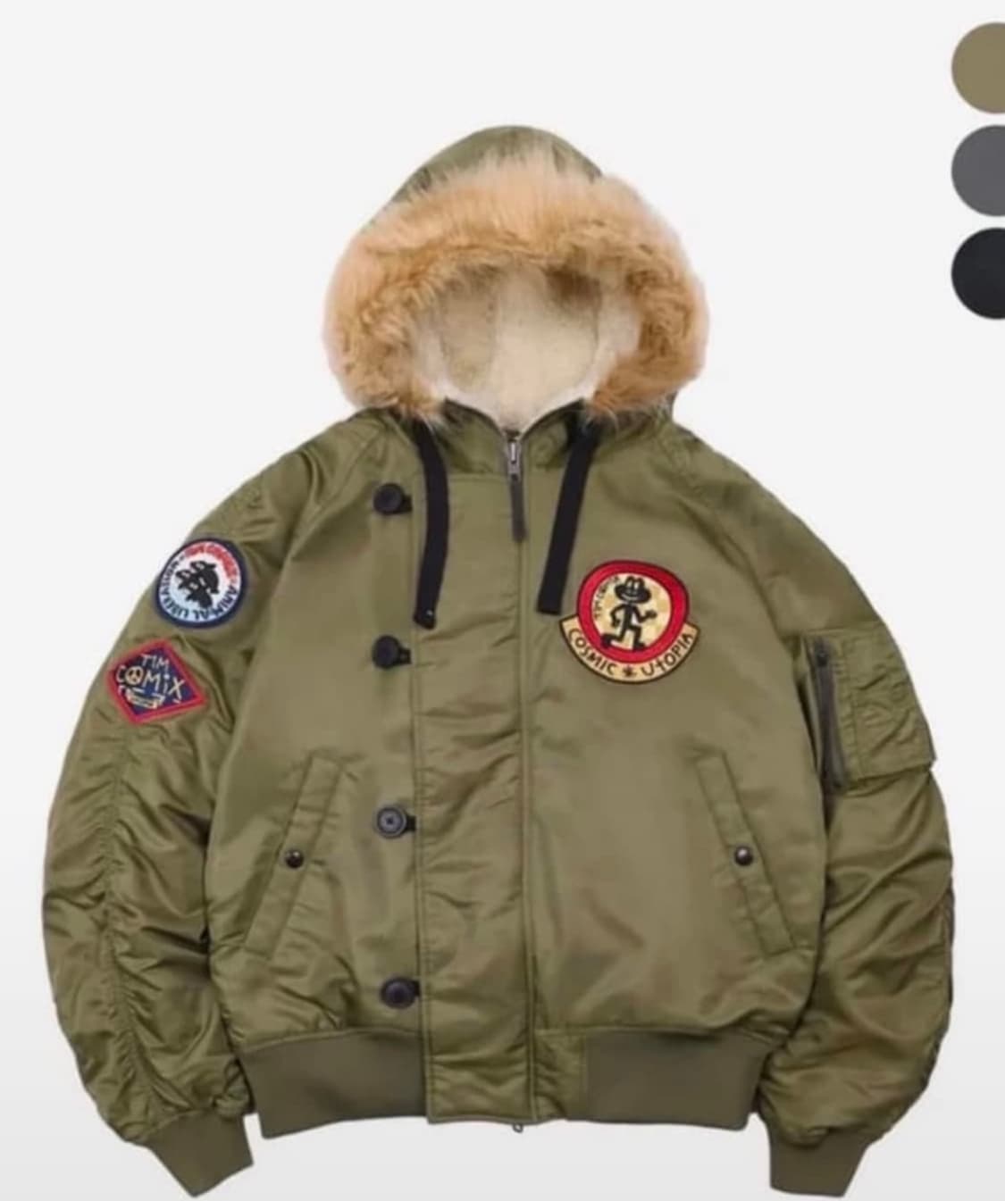 Timcomix_패딩 점퍼 ma-1 카키 상품이미지1