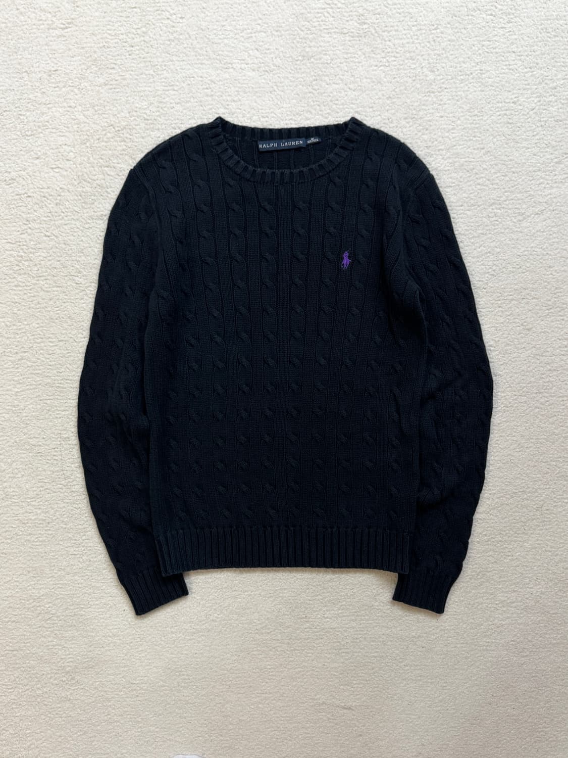 폴로 블랙 케이블 니트 상품이미지1