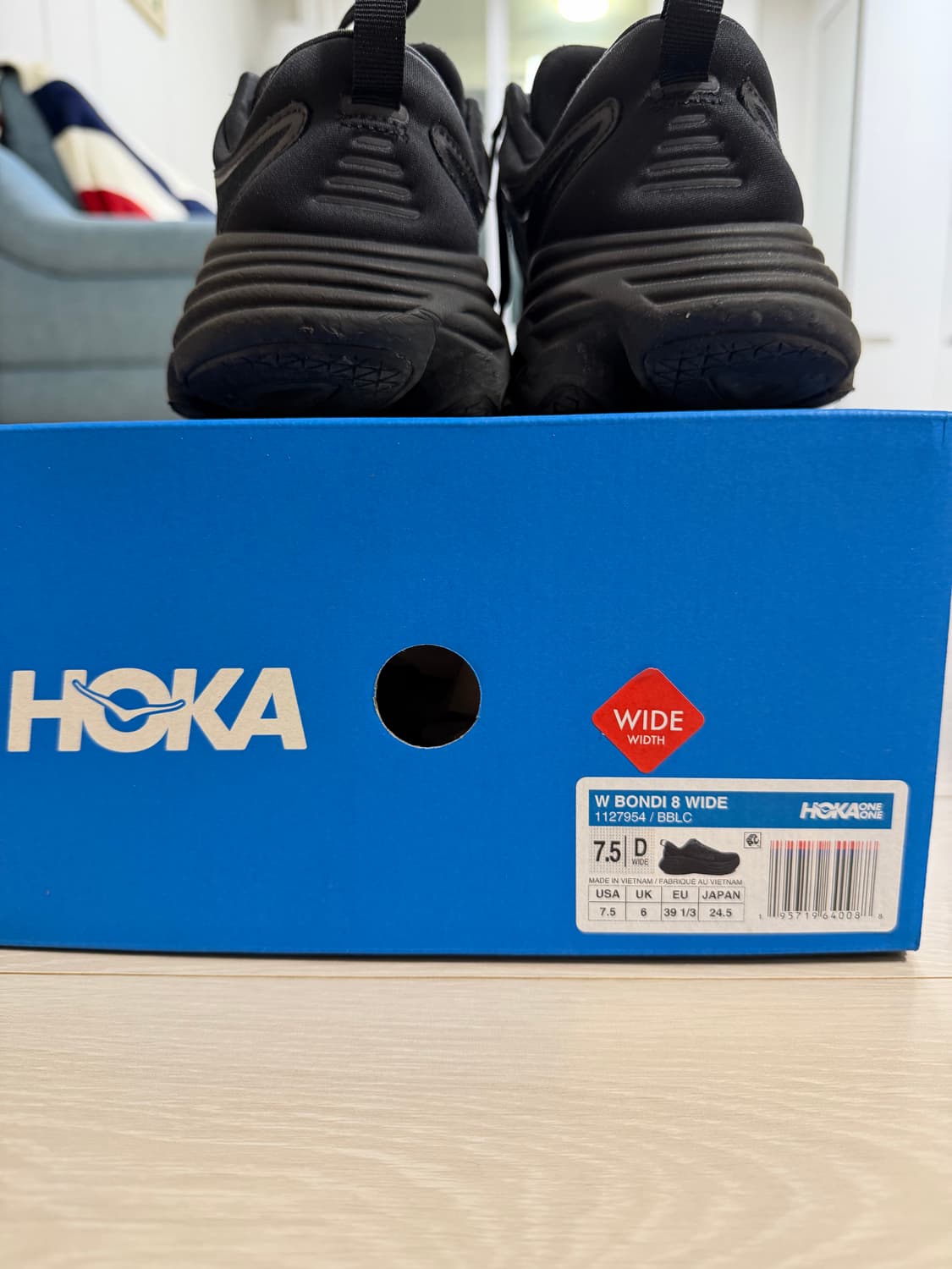 호카 본디8 와이드 블랙 245mm 상품이미지10