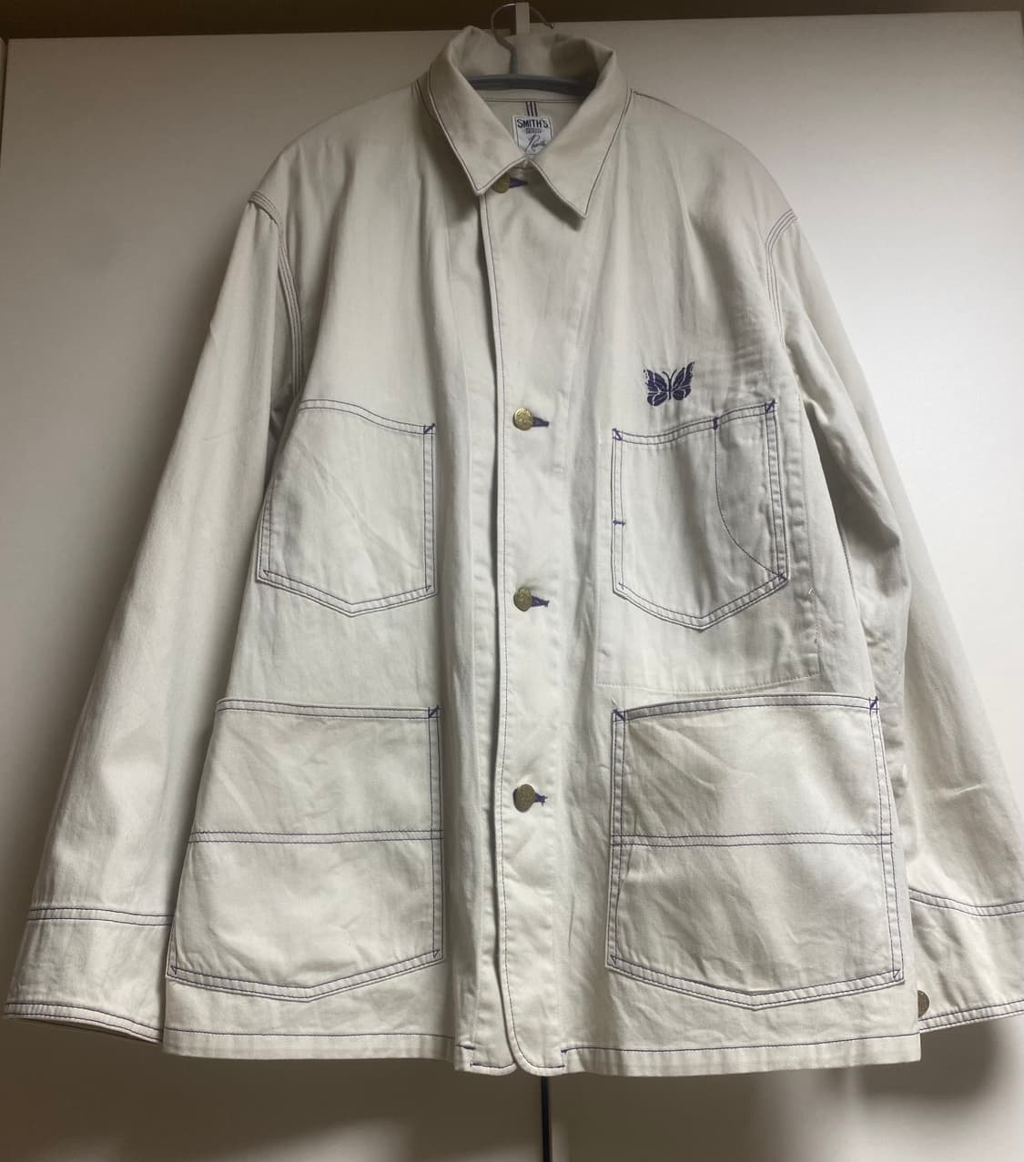 니들스 워크 자켓 퍼플 스티치 아이보리 상품이미지1