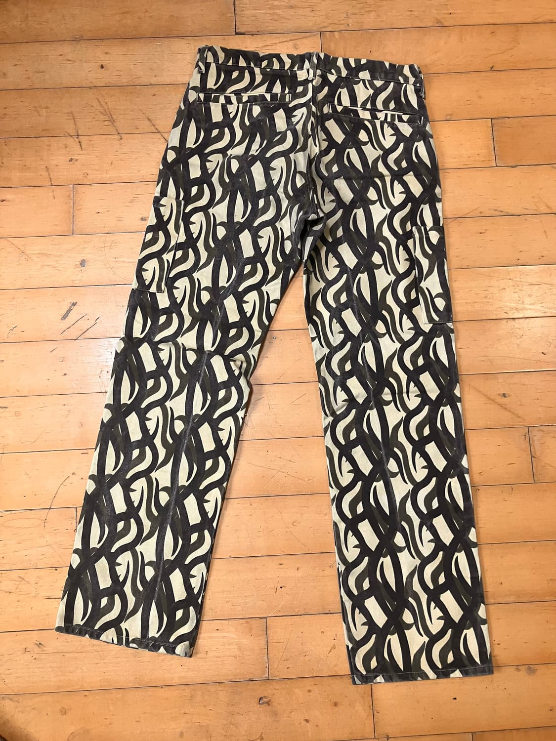 Japanese 90s 트라이벌 패턴 하드코튼 카고 팬츠 34 상품이미지6