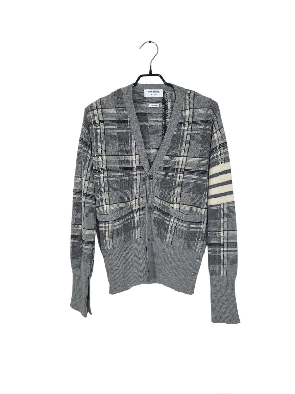 톰브라운 4바 타탄체크 울가디건 상품이미지1