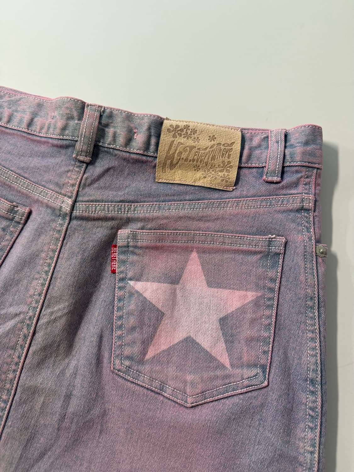 스타 프린티드 핑크 데님 스커트 상품이미지3