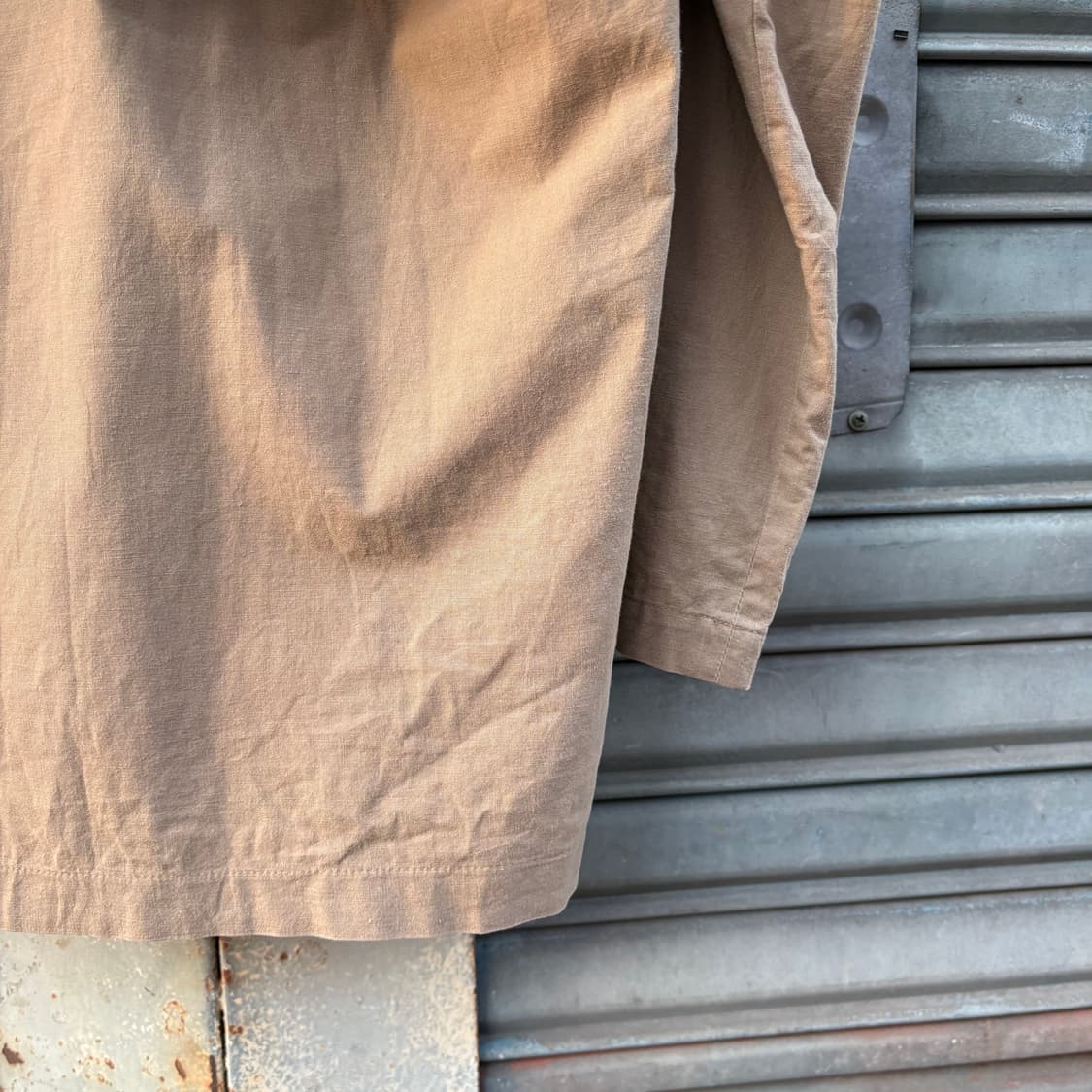 70s 이세이미야케 스포츠 베이지 스모크 후디 포켓 셔츠 상품이미지10