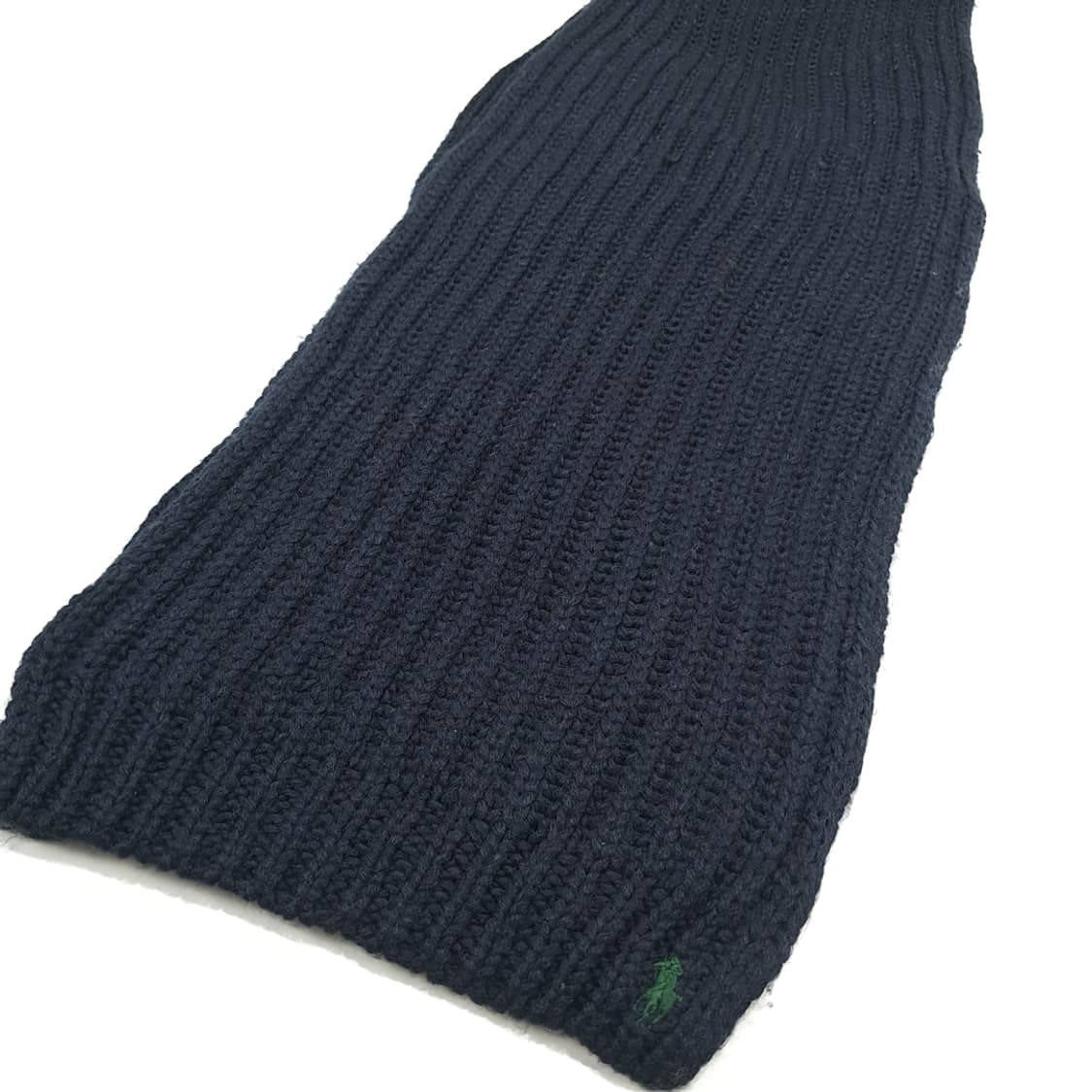 MX289 폴로 랄프로렌 블랙 리브드와플 니트 목도리 머플러 상품이미지2