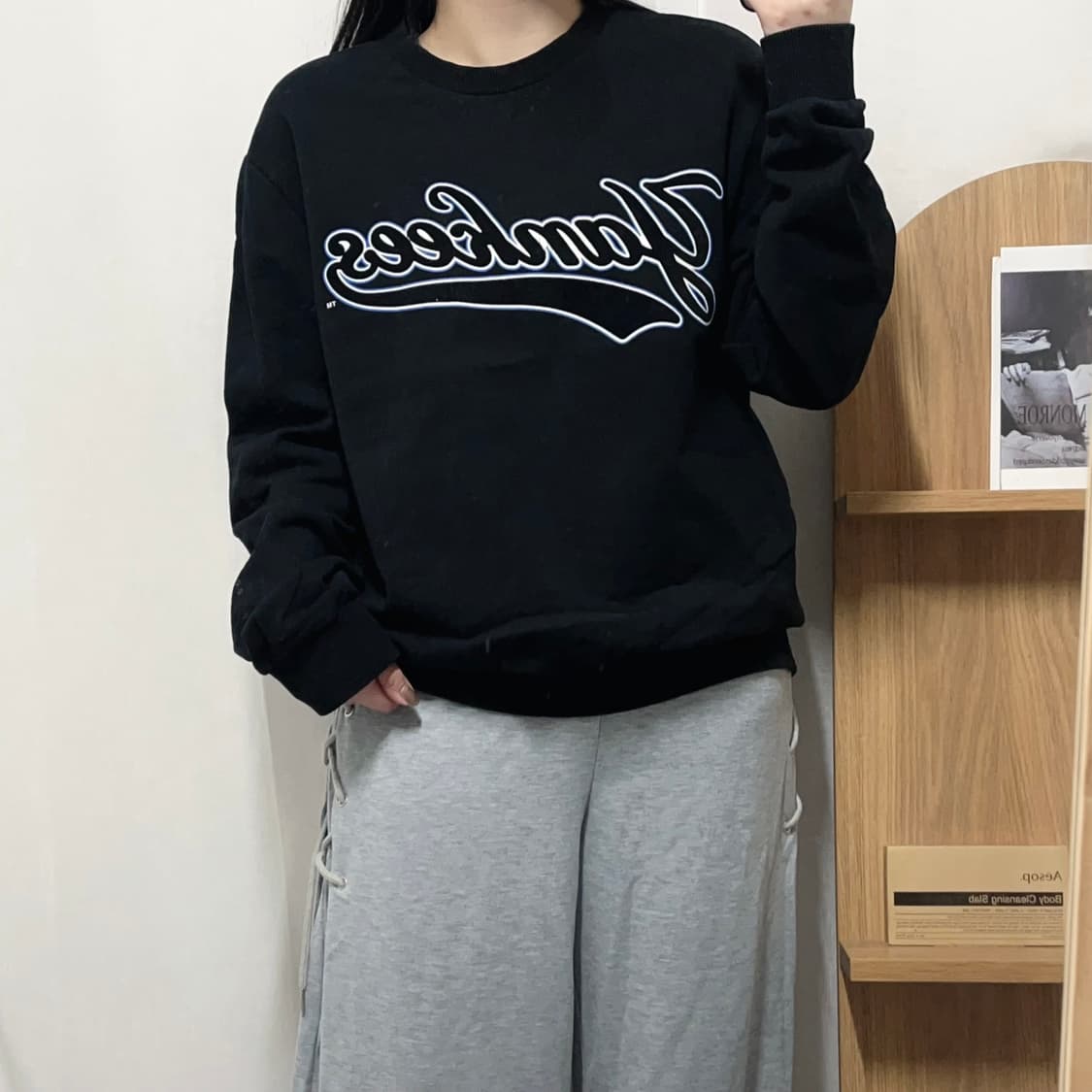 [정품] MLB 양키스 블랙 기모 맨투맨 [ 100 ] 상품이미지3