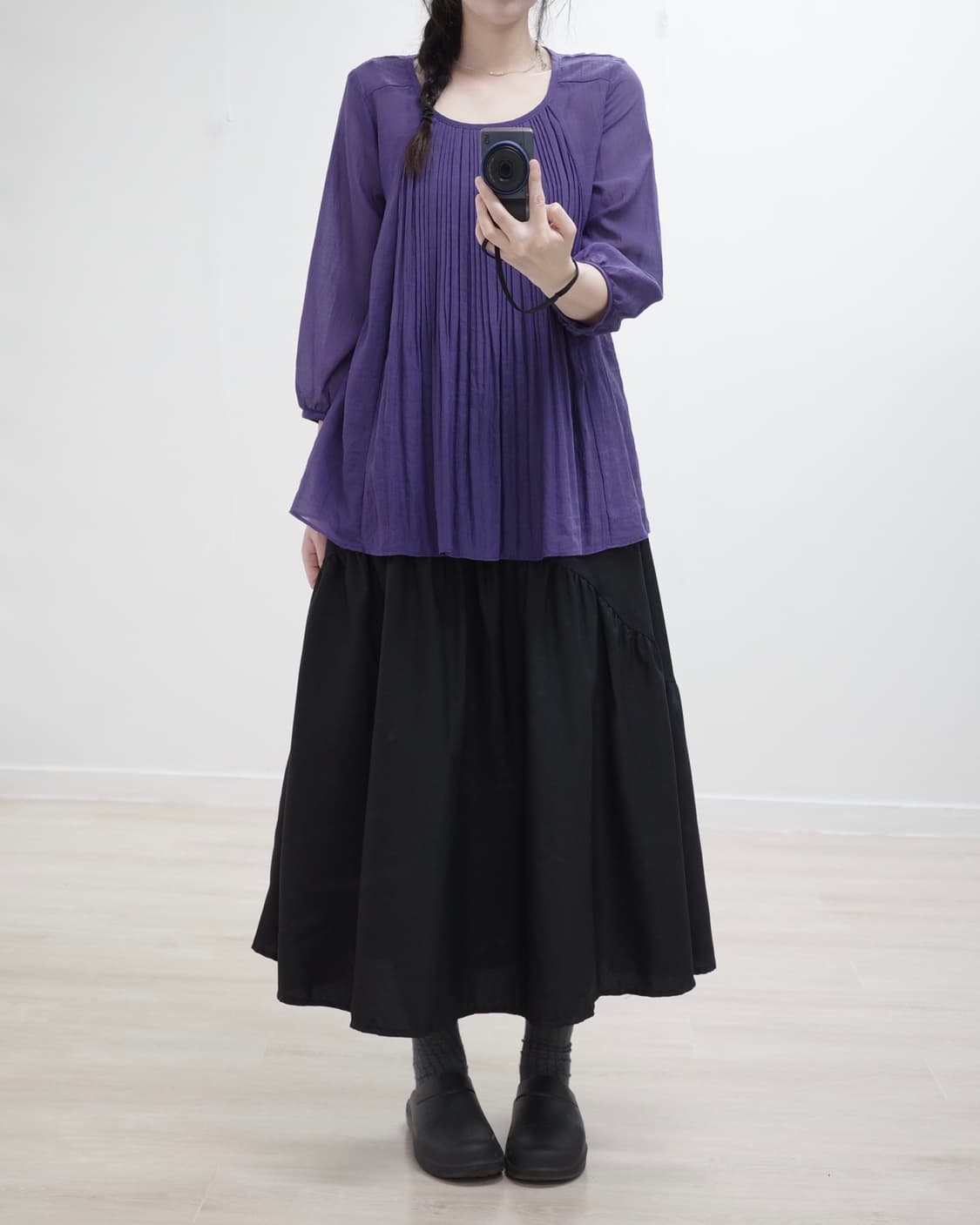 Purple pintuck blouse 상품이미지2